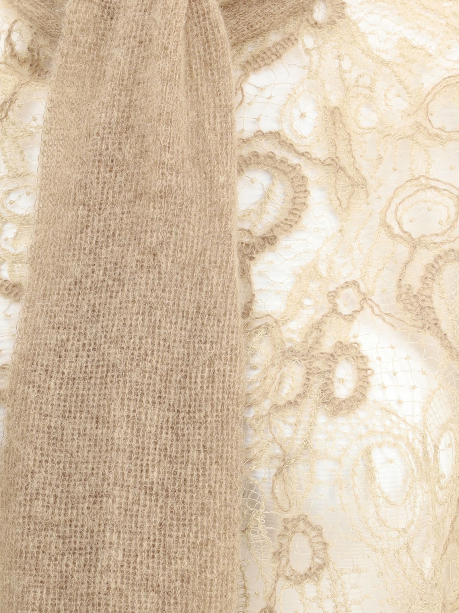 Fabiana Filippi Lace Cropped Shirt In Neutral