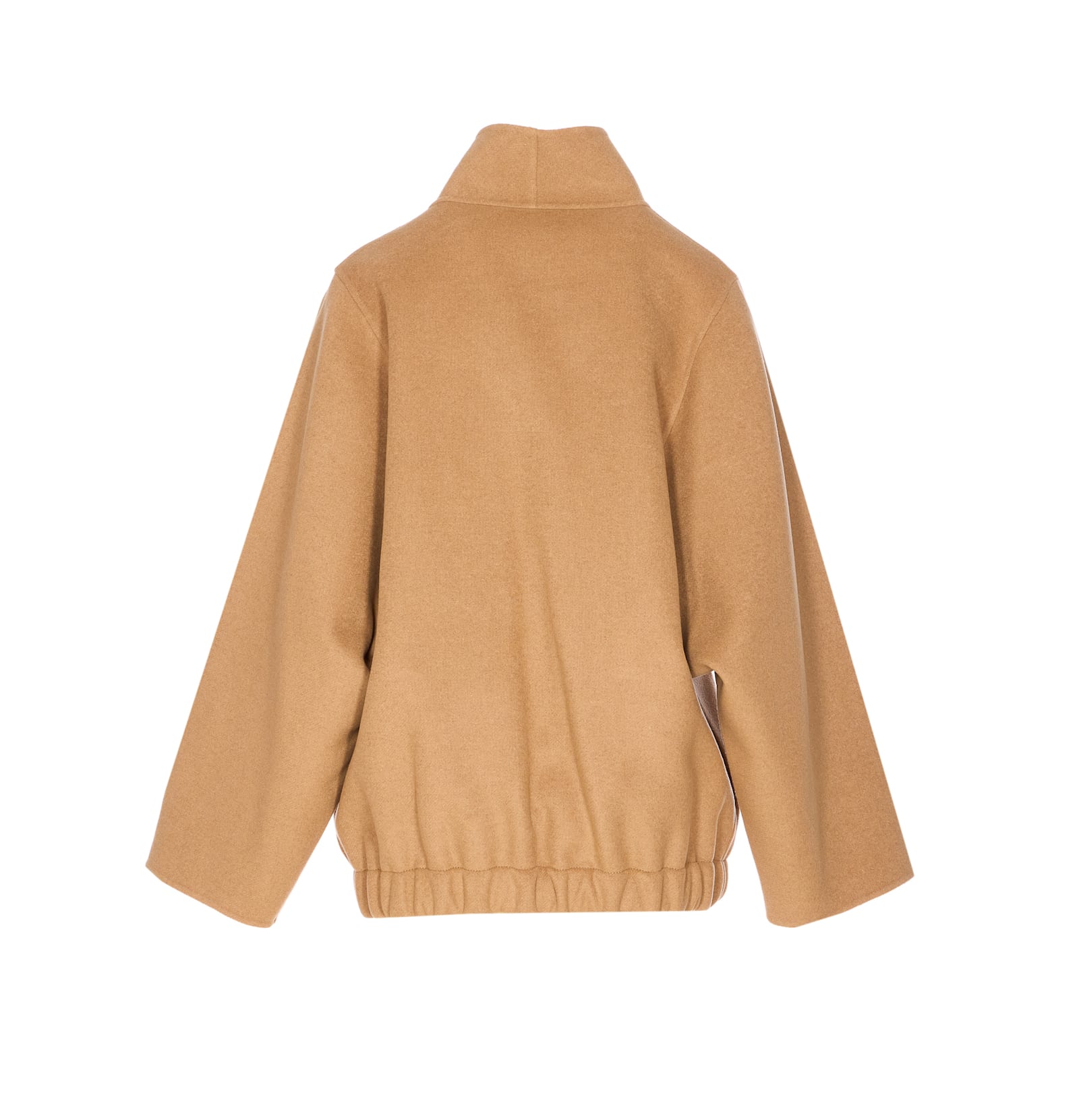 Khaite Wide-sleeve Zip-front Jacket In Brown