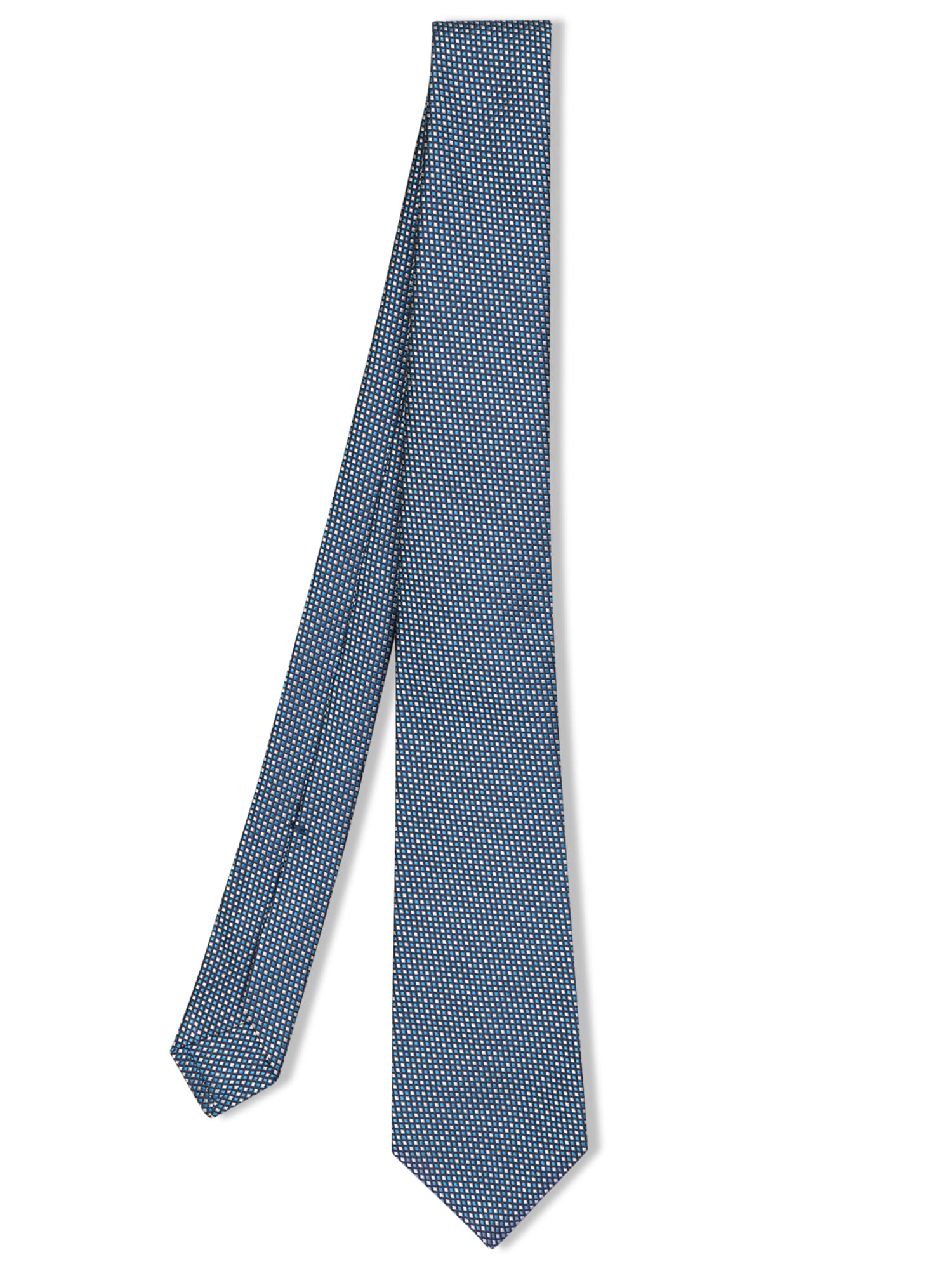 Micro Pattern Tie Beige/blue