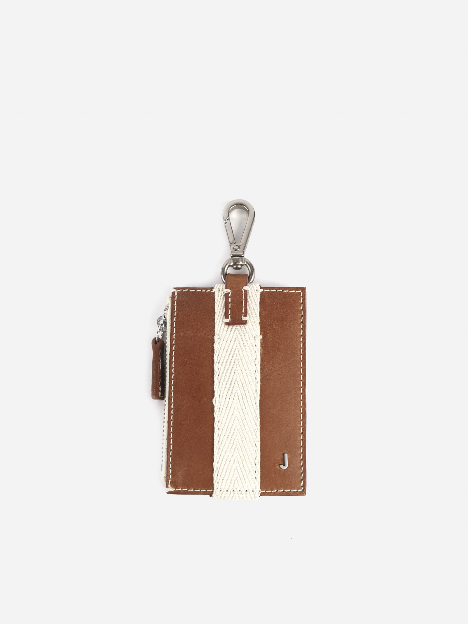 Jacquemus Leather Wallet With Contrasting Herringbone Detail