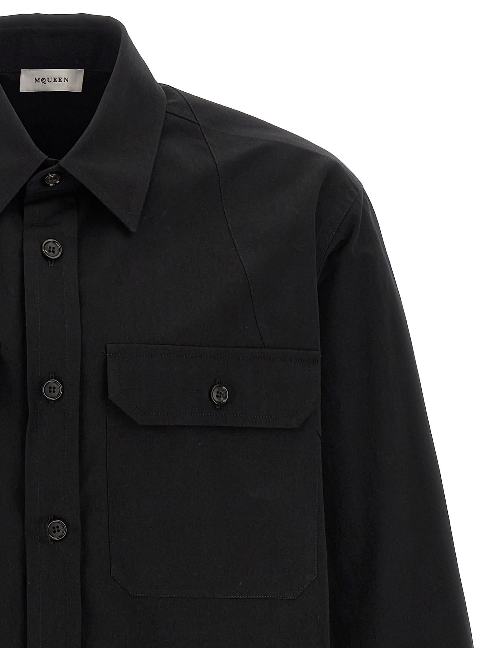 Alexander Mcqueen Mcqueen T-bar Harness Utility Button-up Shirt In Black