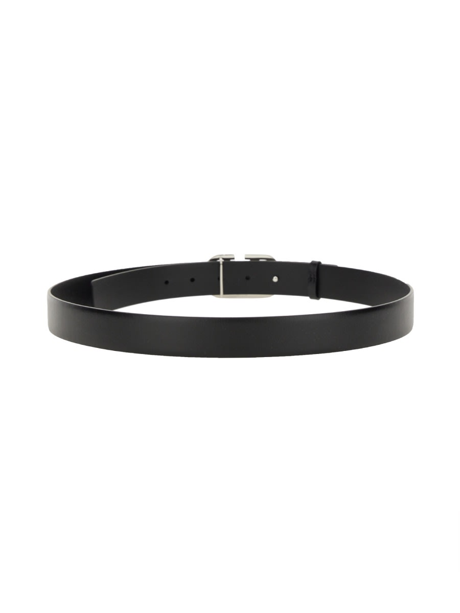 Shop Valentino Leather Belt In Black