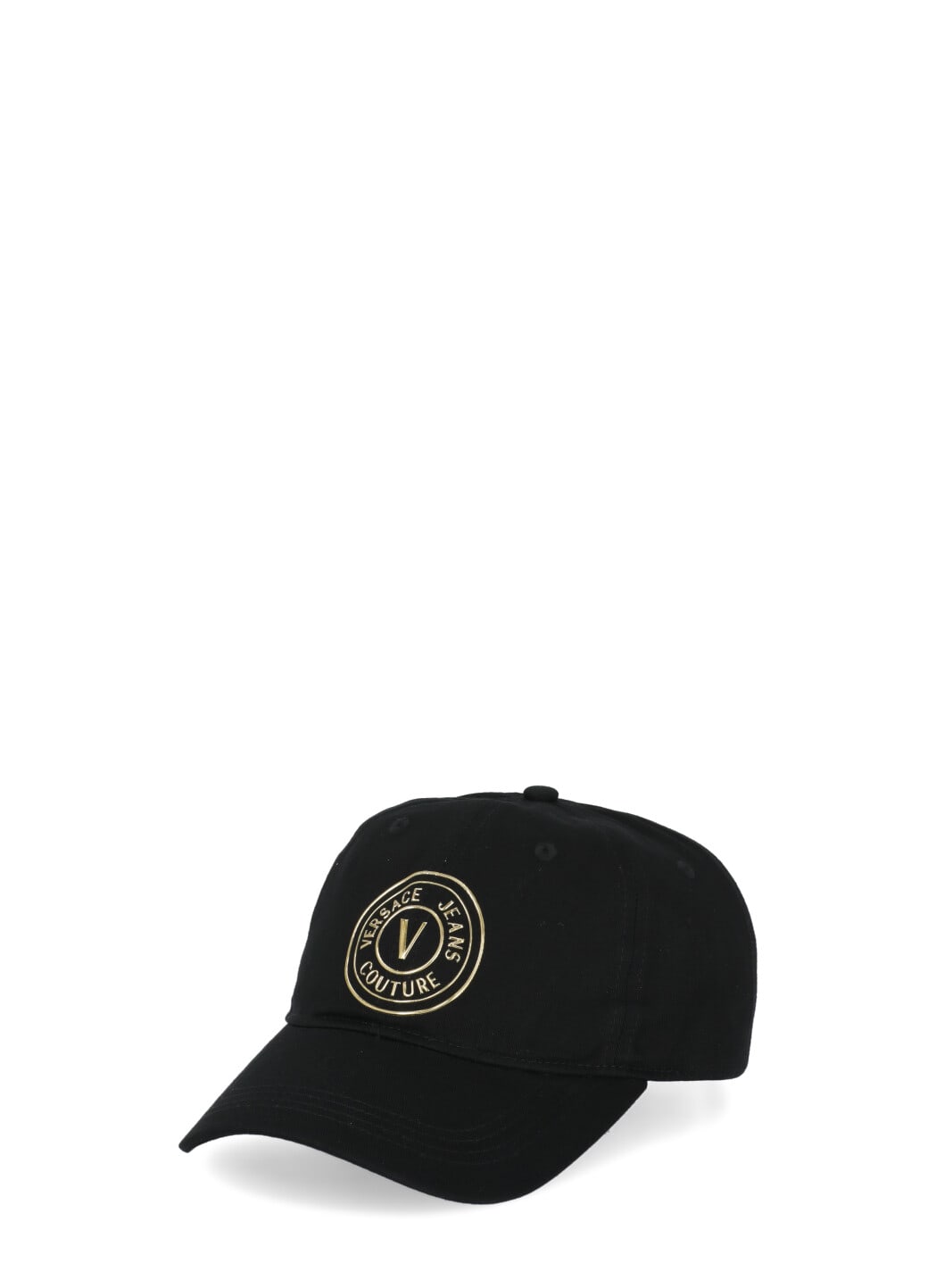 Shop Versace Jeans Couture Baseball Cap With Vemblem Logo In Black