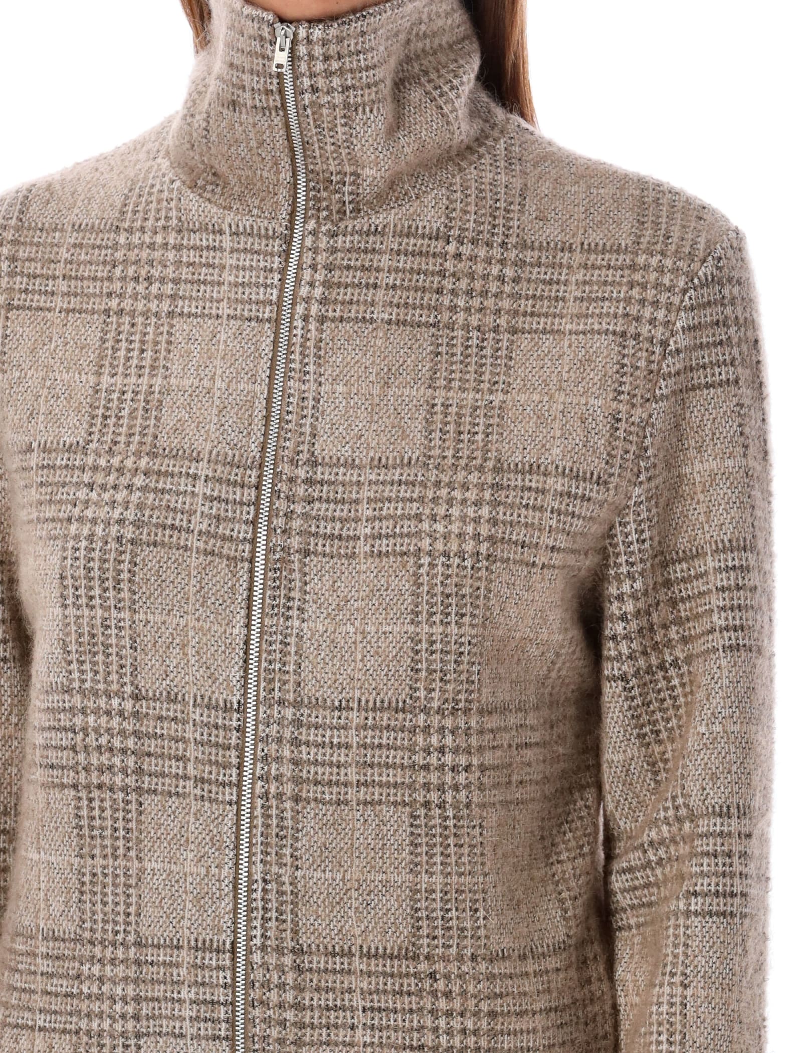 Our Legacy Houndstooth Checked Jacquard-knit Jacket In Beige