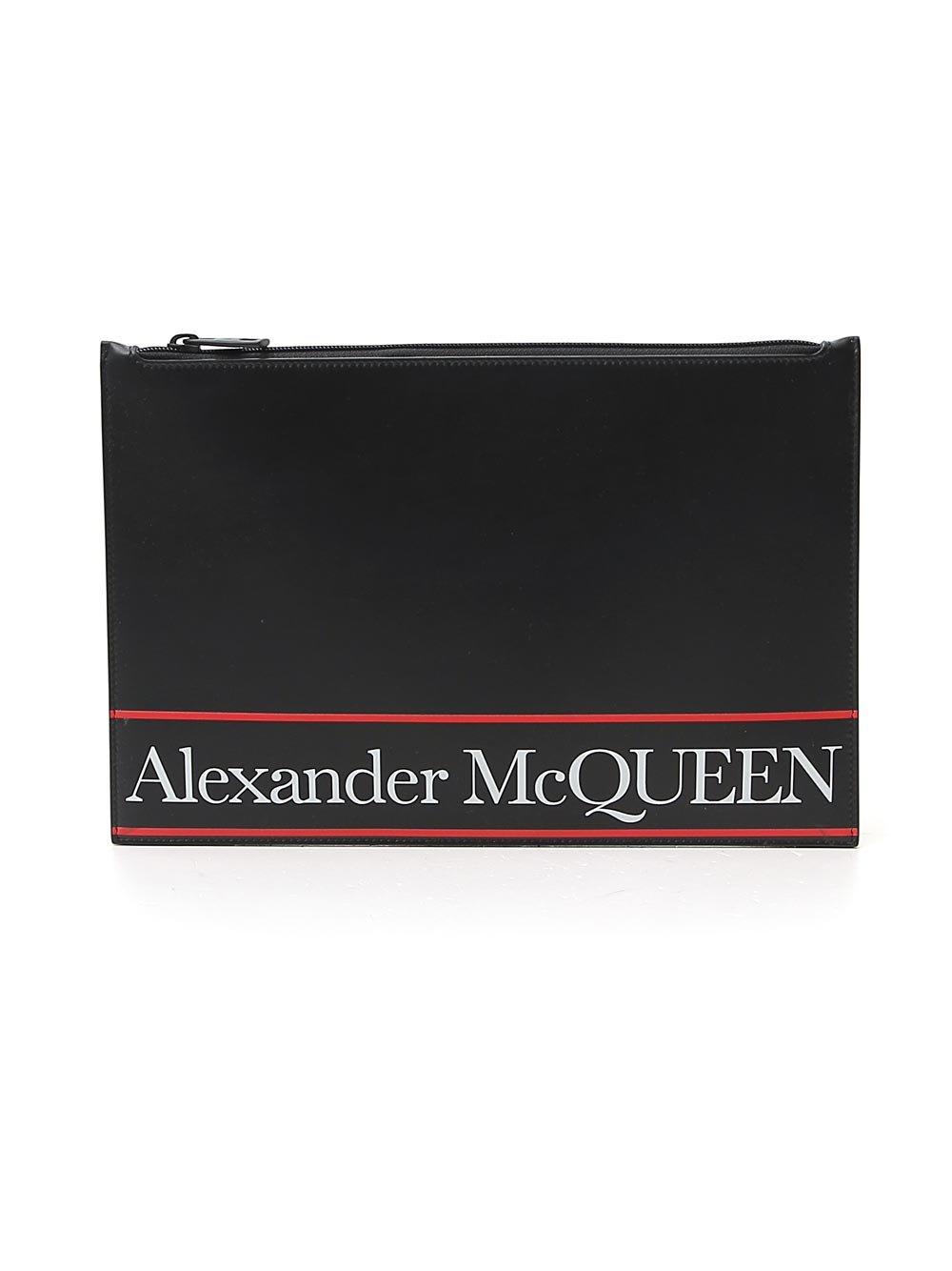 Alexander McQueen Logo Printed Clutch Bag