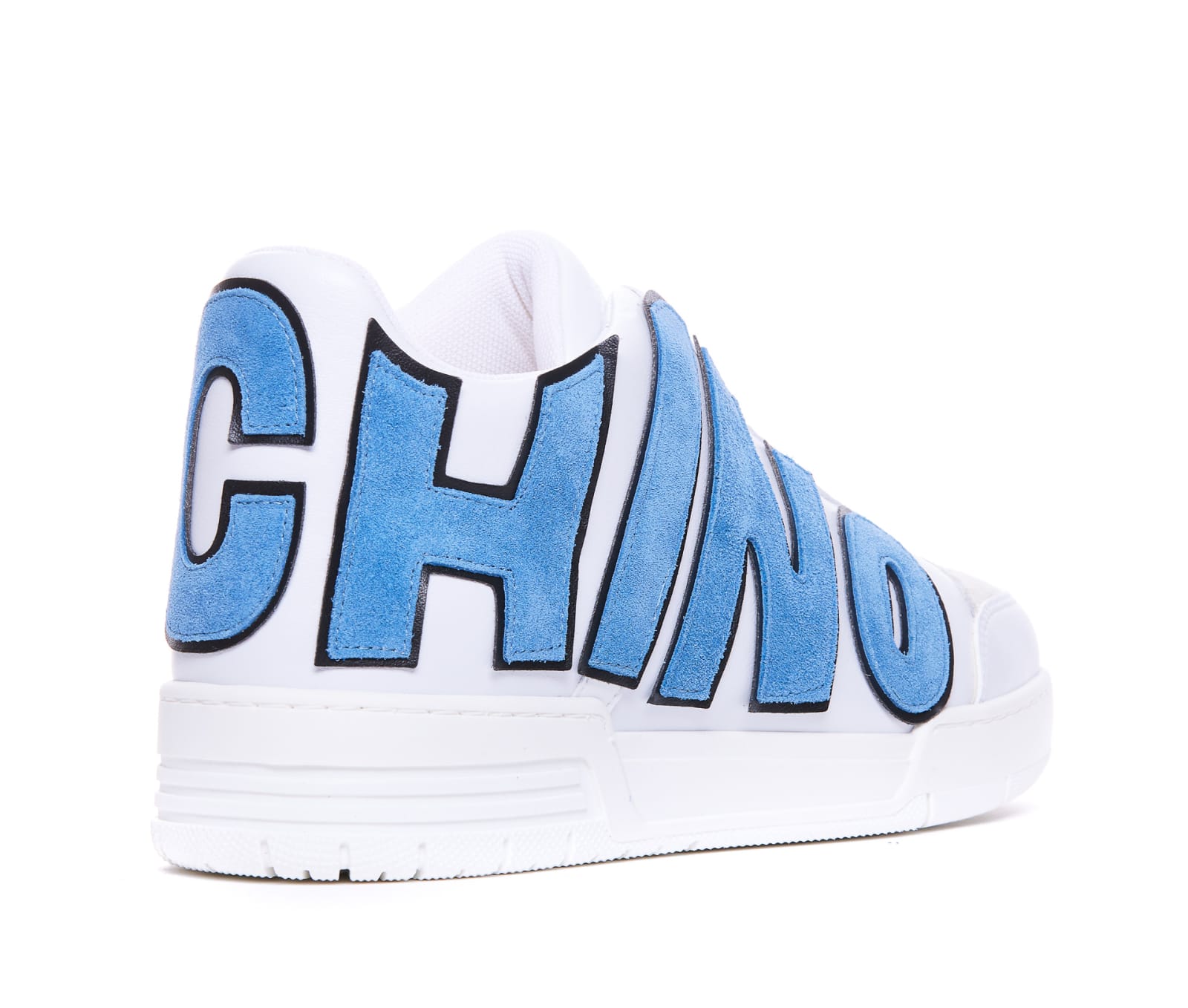 Shop Moschino Maxi Logo Streetball Sneakers In White