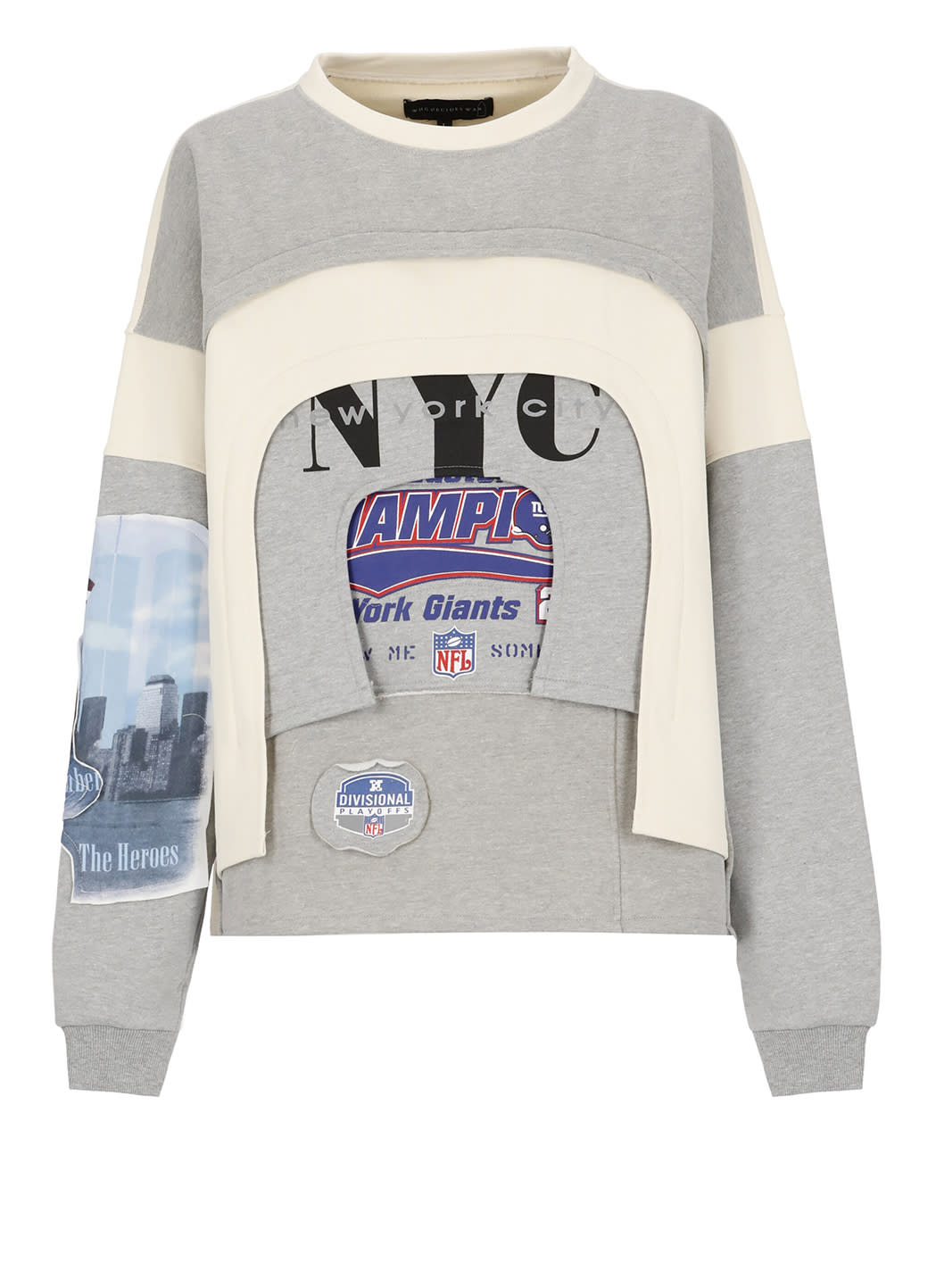 WHO DECIDES WAR ARCHED COLLAGE jumper