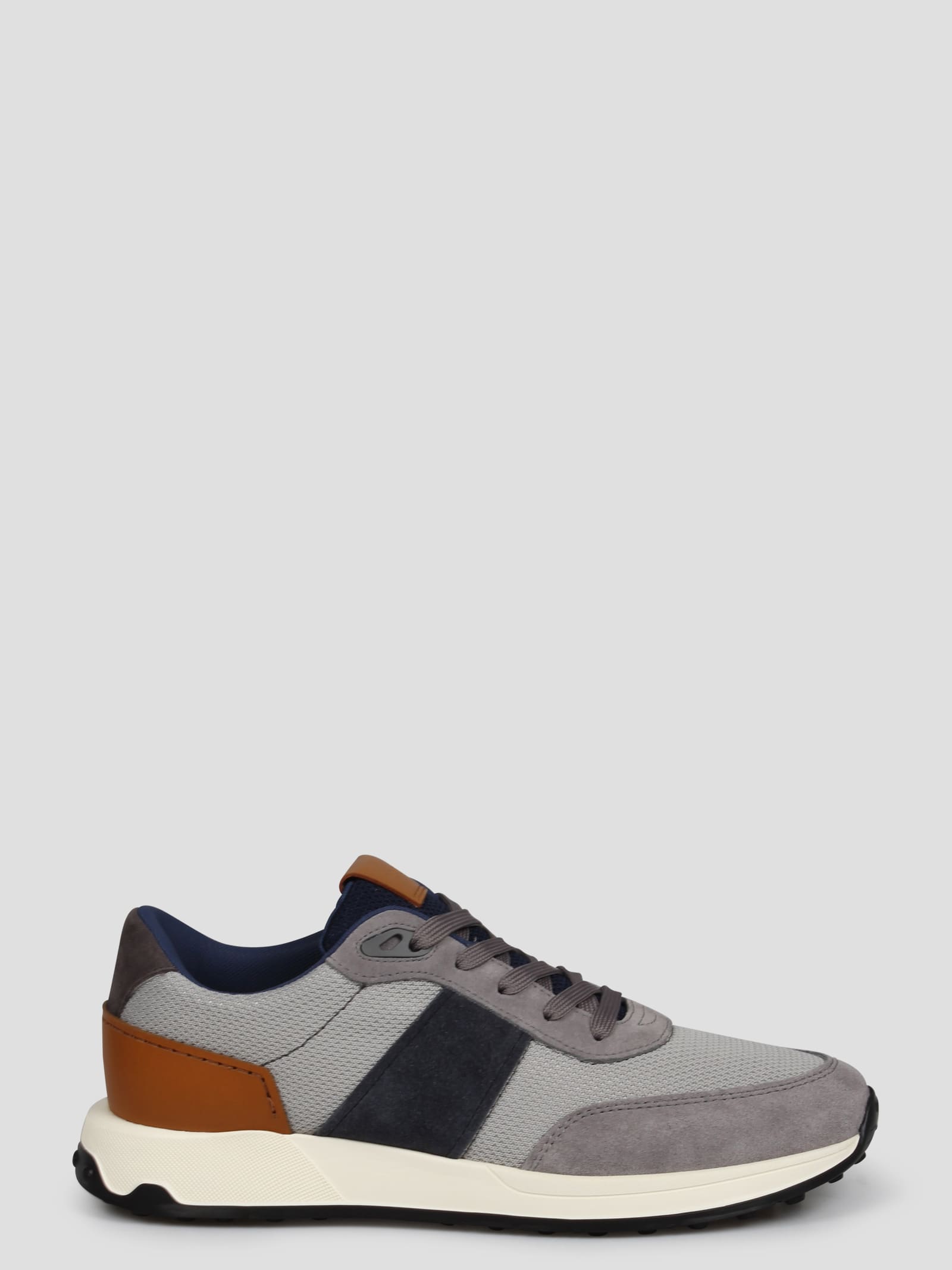 Leather And Technical Fabric Sneakers