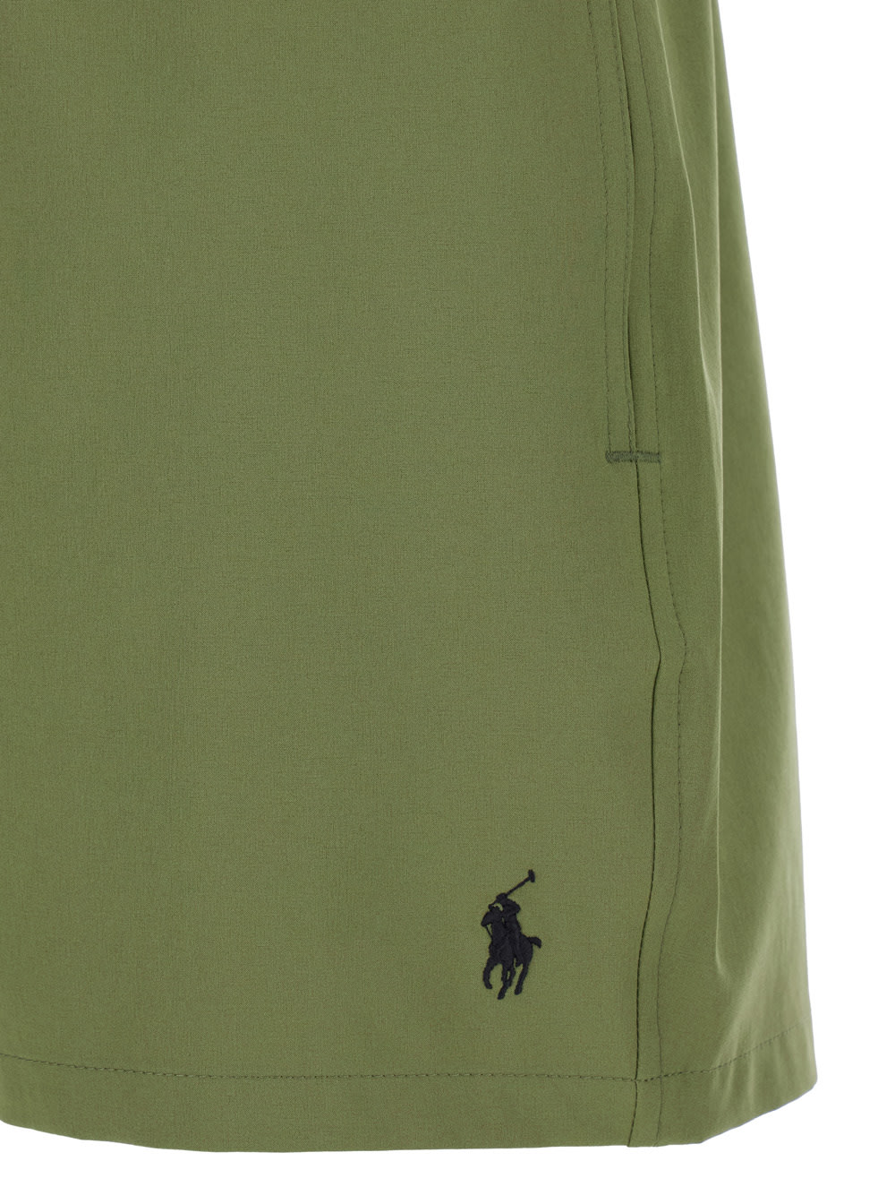 Shop Polo Ralph Lauren Green Swimtrunks With Drawstring In Techno Fabric Man
