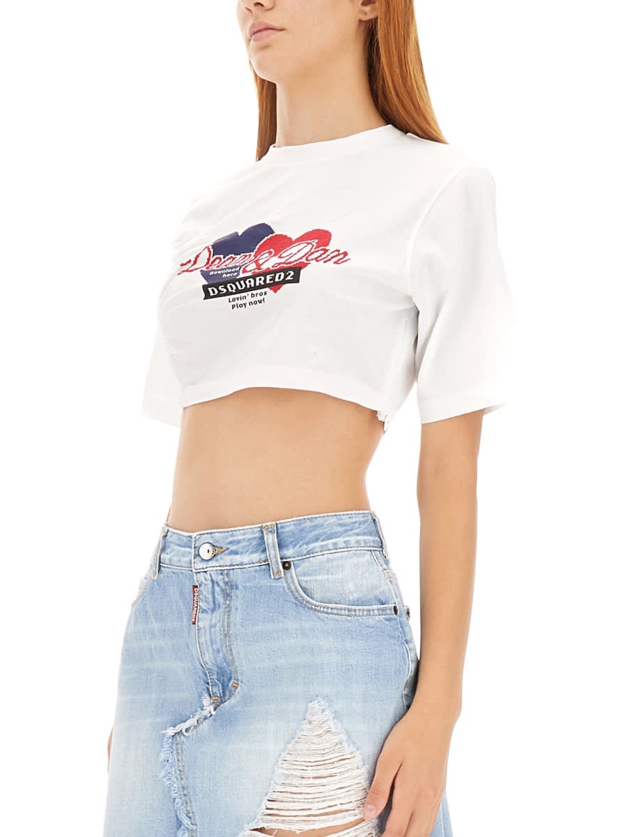 Shop Dsquared2 Cropped Fit T-shirt In White