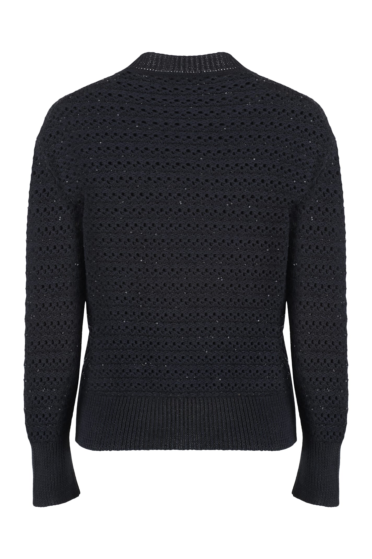 Fabiana Filippi Cotton Crew-neck Sweater In Black