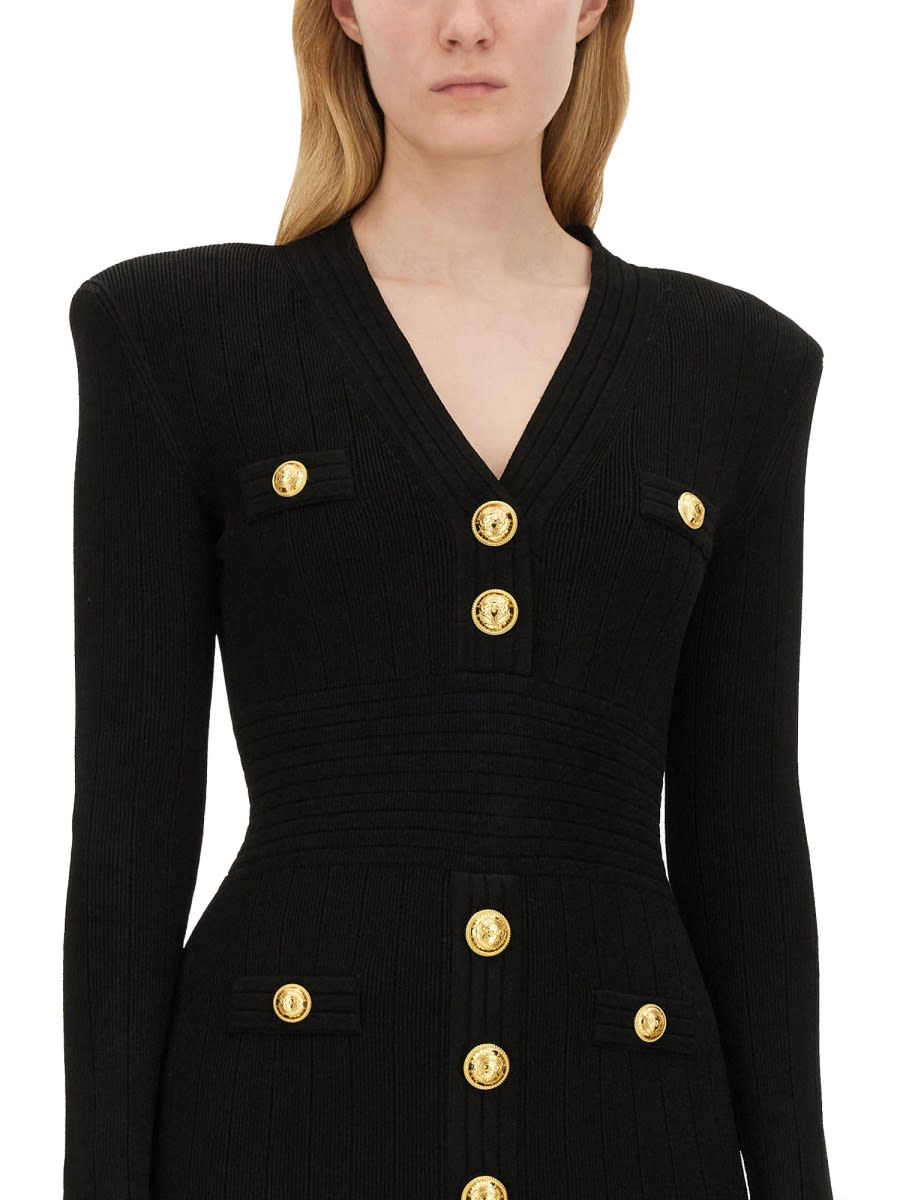 Shop Balmain Mini Dress In Black