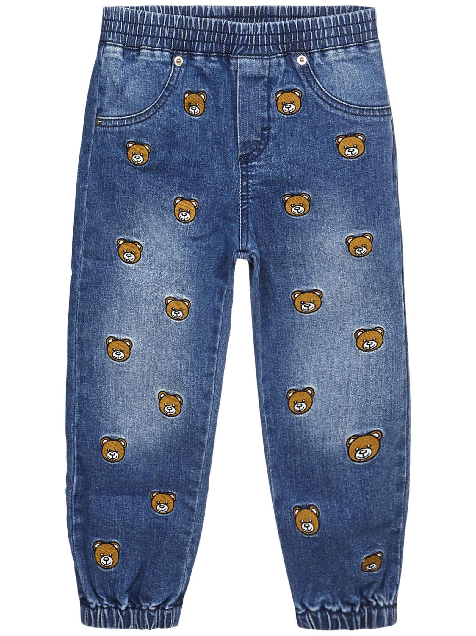 Moschino Kids Allover Teddy Bear Jeans