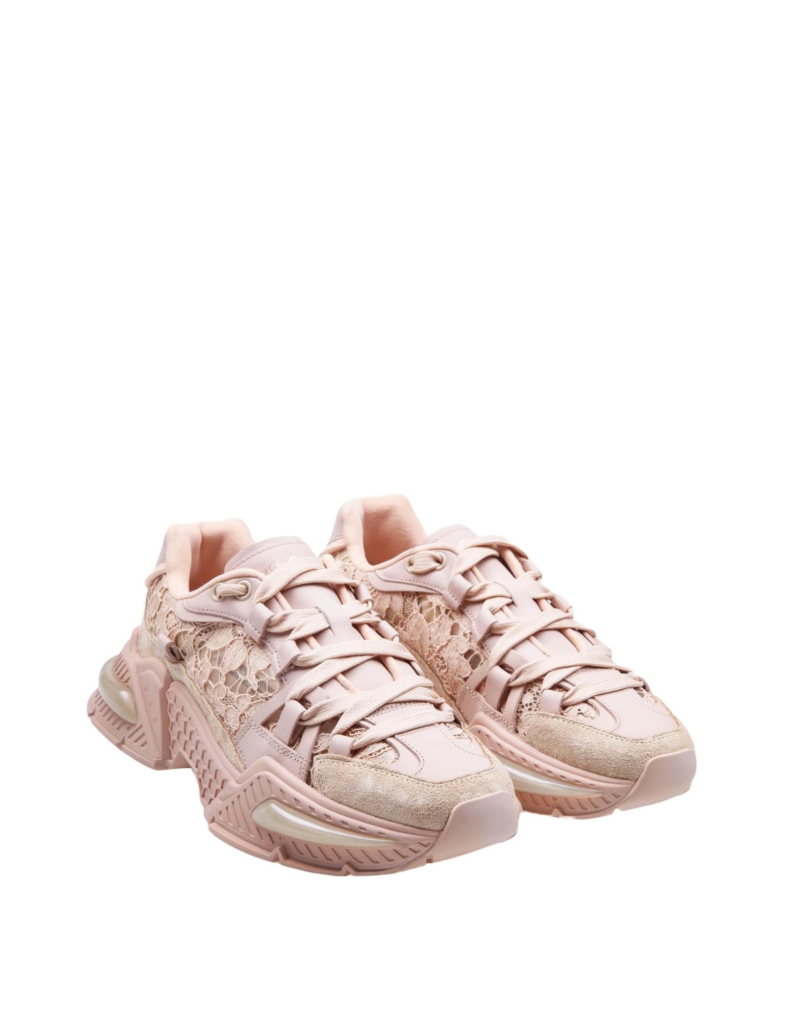 Shop Dolce & Gabbana Airmaster Sneakers In Mix Of Materials Color Cappuccino