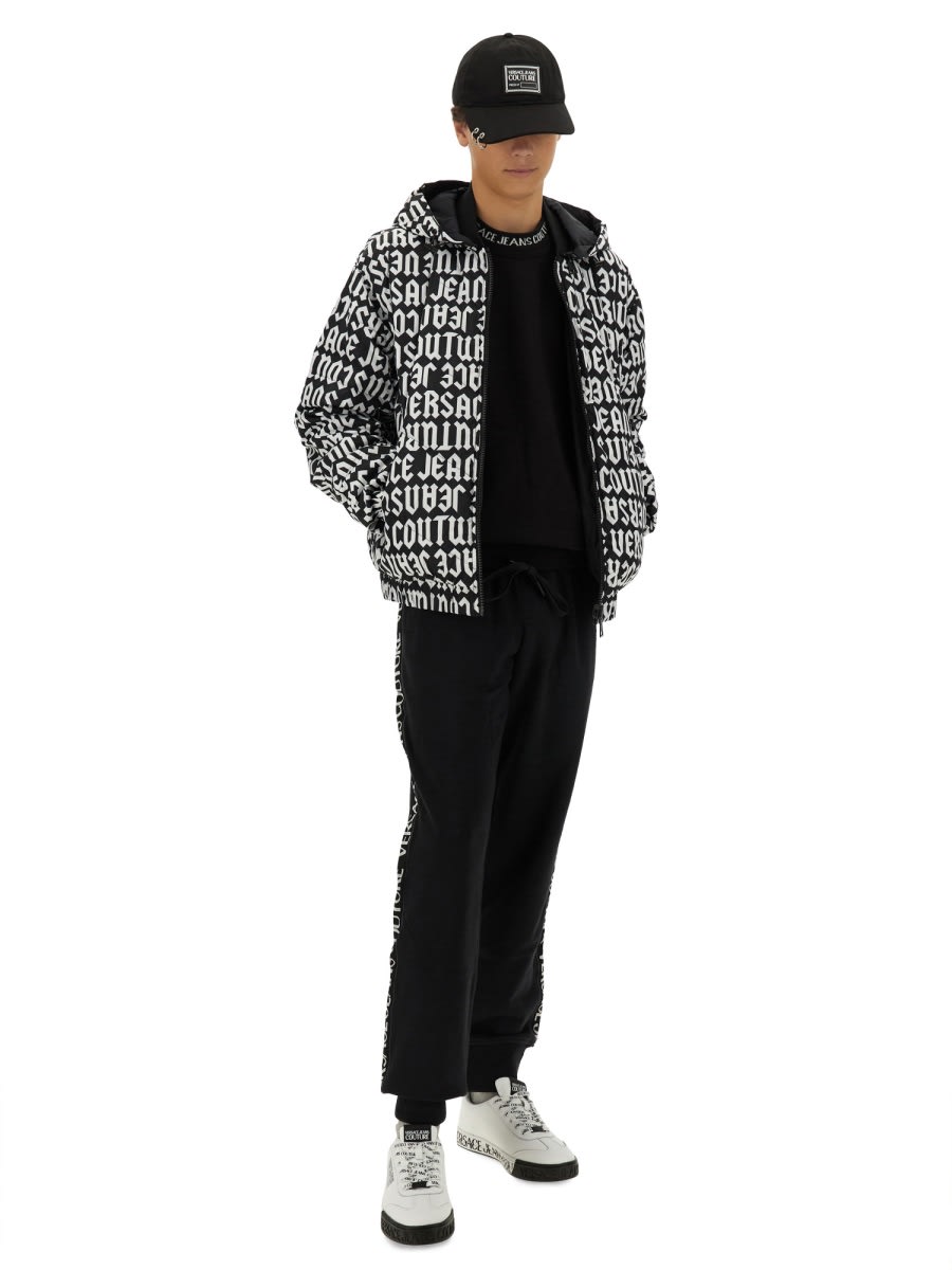 Shop Versace Jeans Couture Jogging Pants With Logo In Black