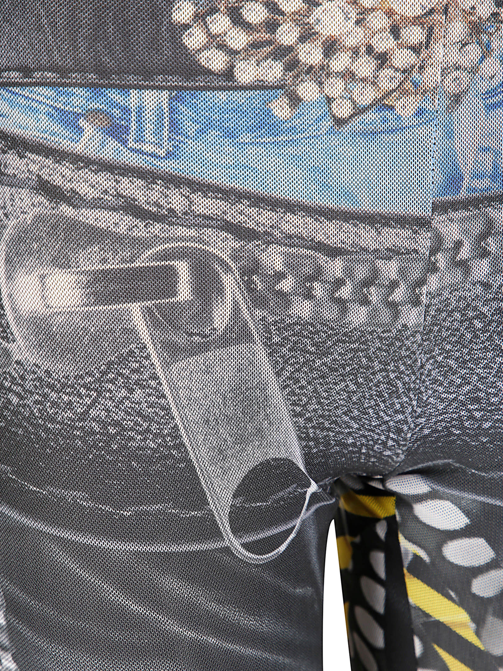 Ottolinger Fitted Mesh Trousers With Abstract Printed Pattern In Gray