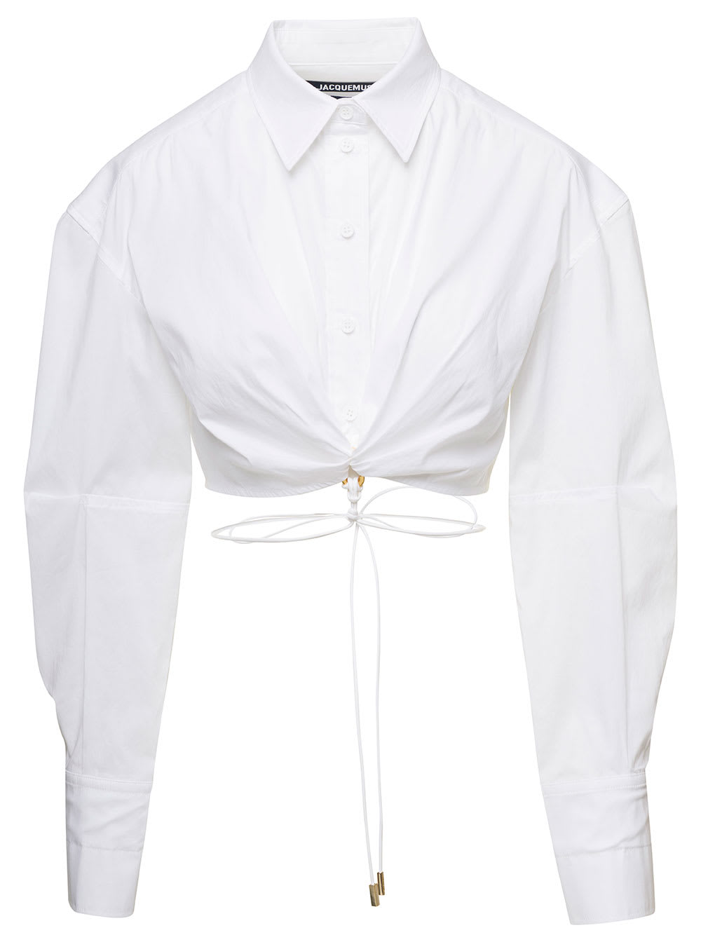 Jacquemus White Cropped Shirt La Chemise Pildao In Cotton Woman