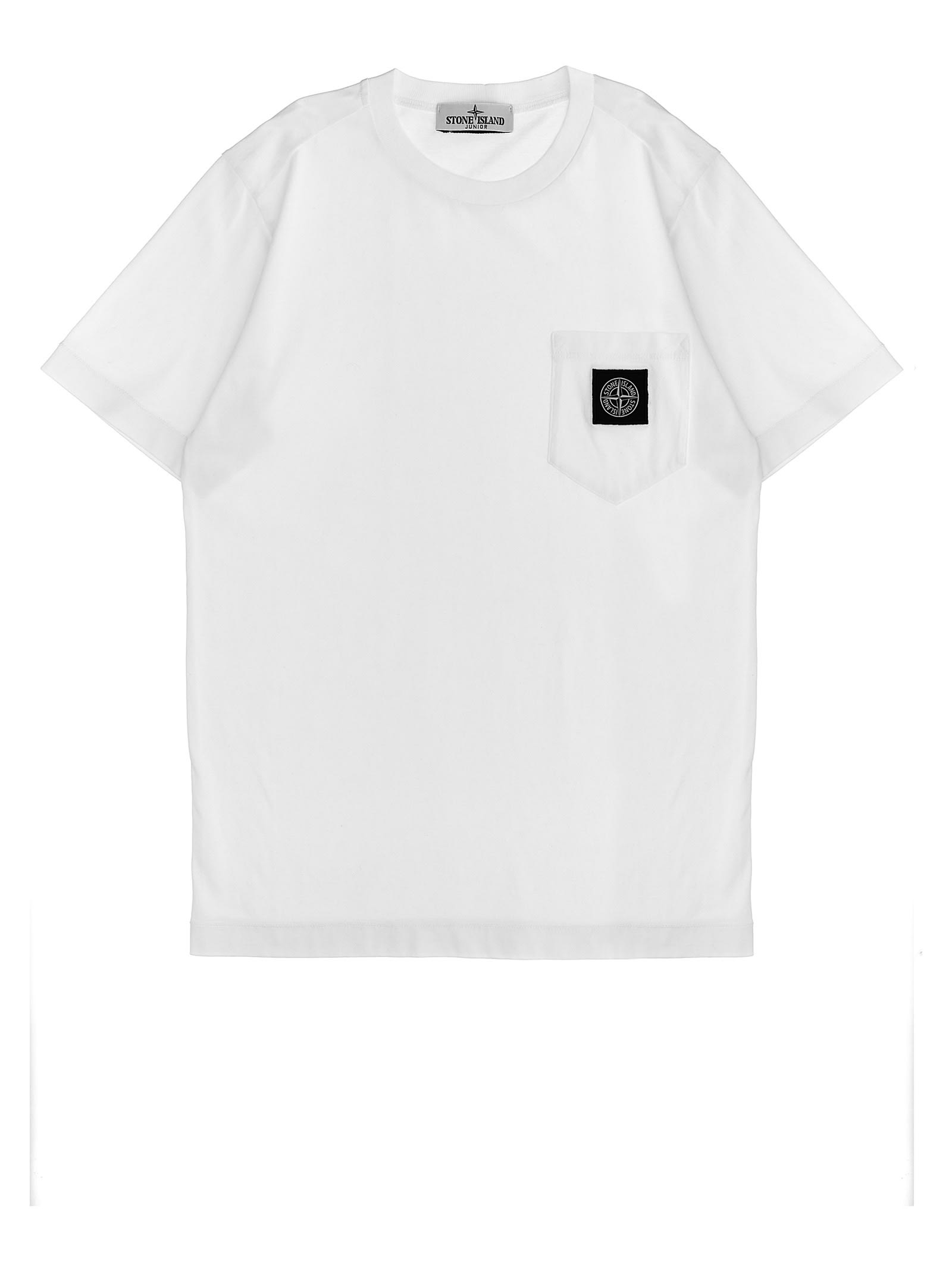 Shop Stone Island Junior Logo Patch T-shirt In White
