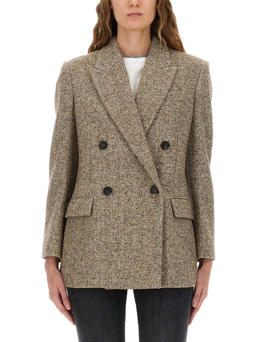 Brunello Cucinelli Wool Jacket In Brown