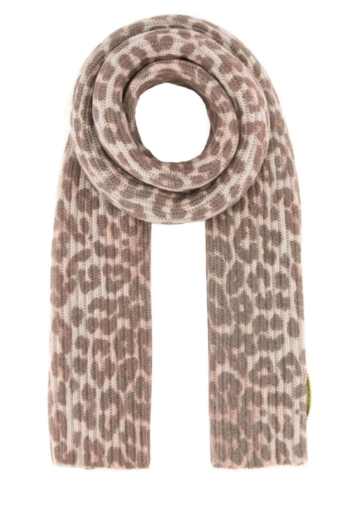 Ganni Printed Wool Blend Scarf In Multi