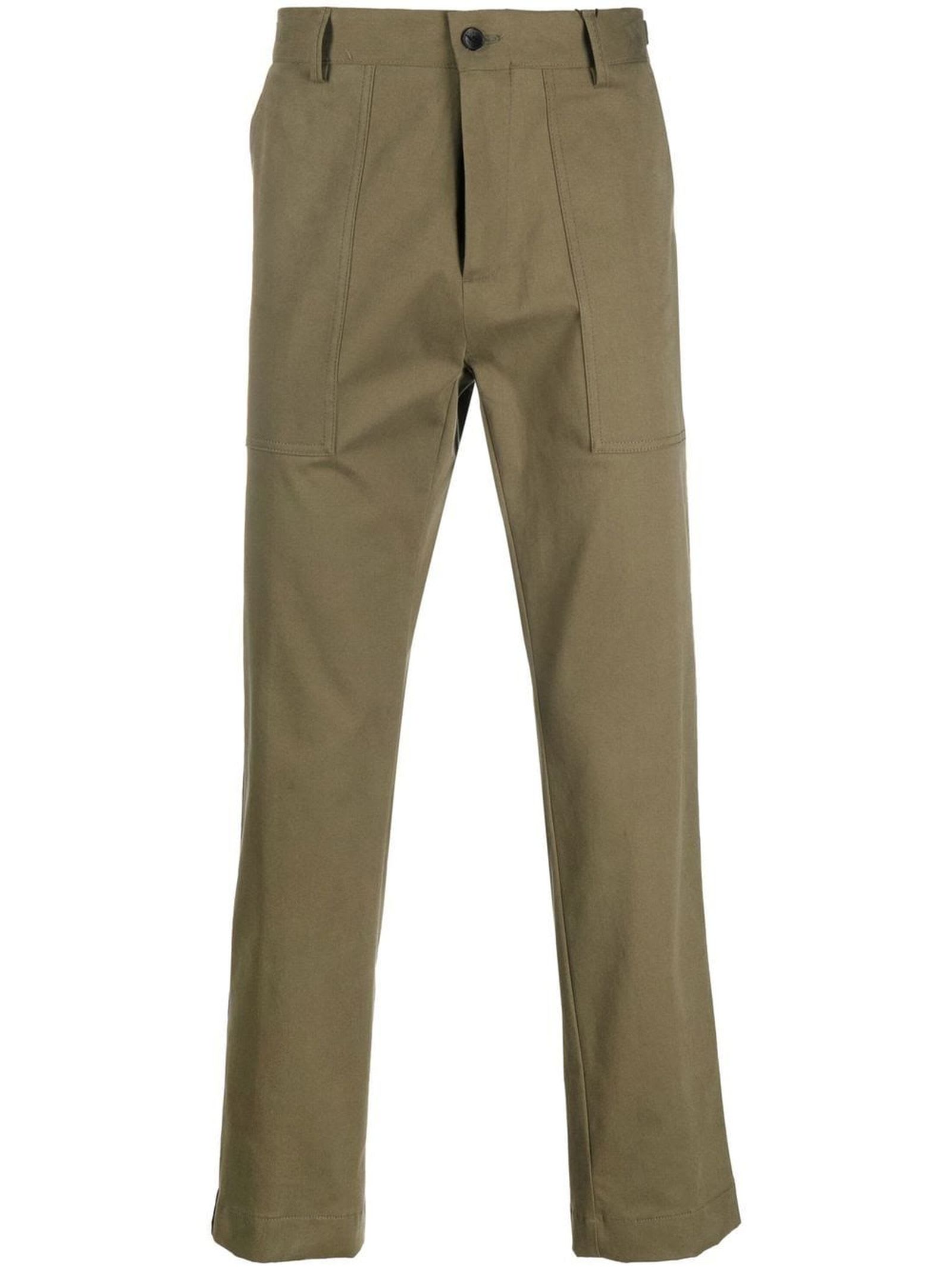 Etro Khaki Cotton Blend Trousers