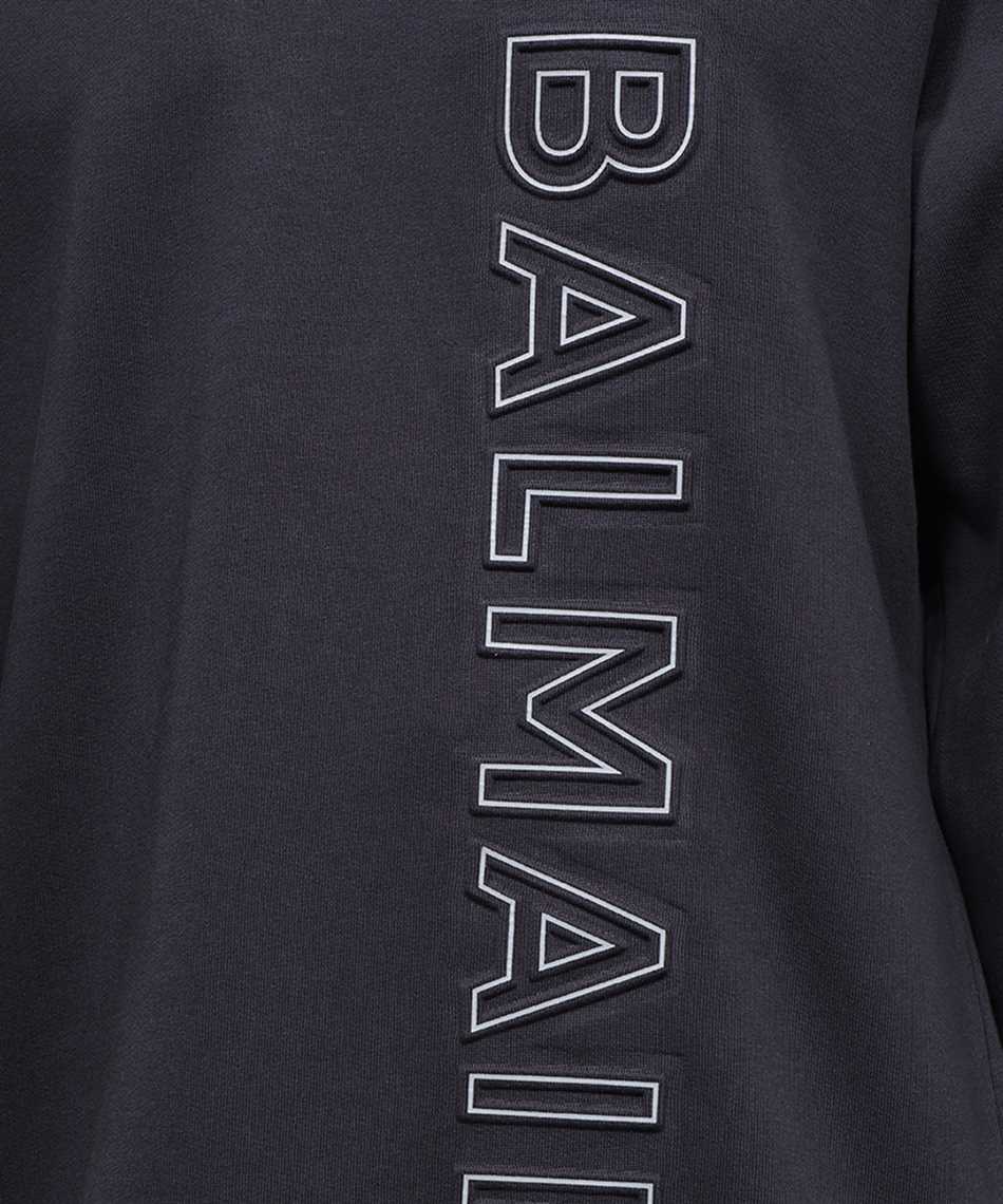 Shop Balmain Cotton Hoodie In Blue