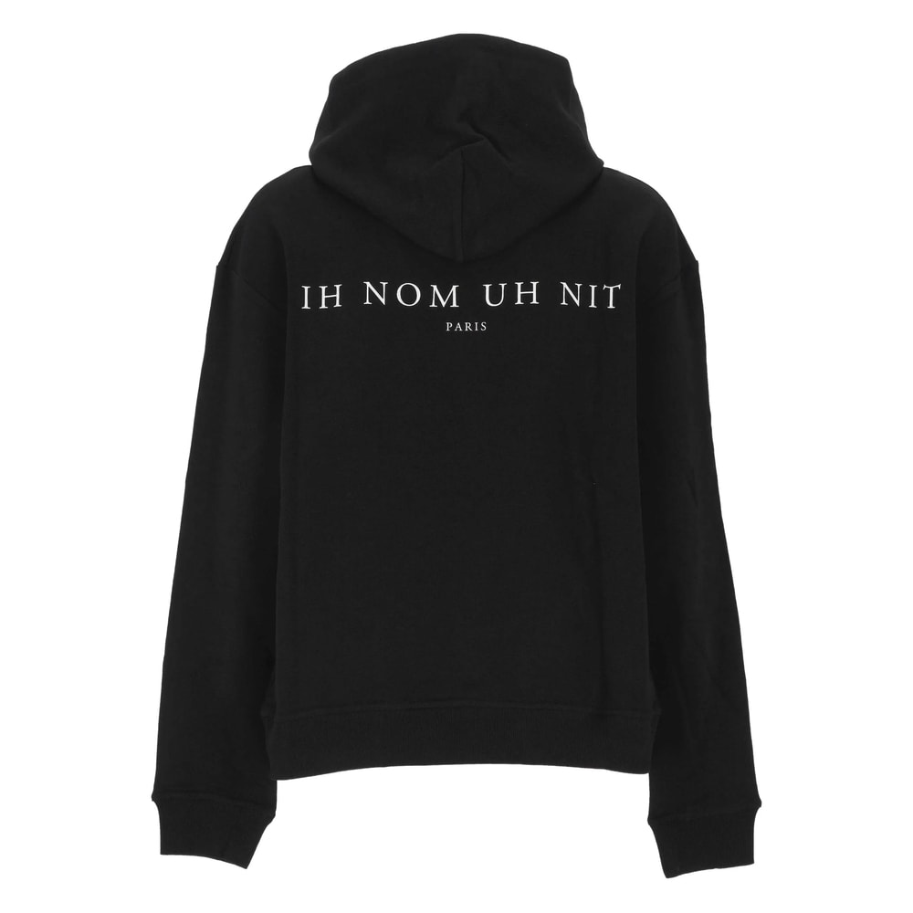 Ih Nom Uh Nit Pattern-printed Drawstring Hoodie In Black
