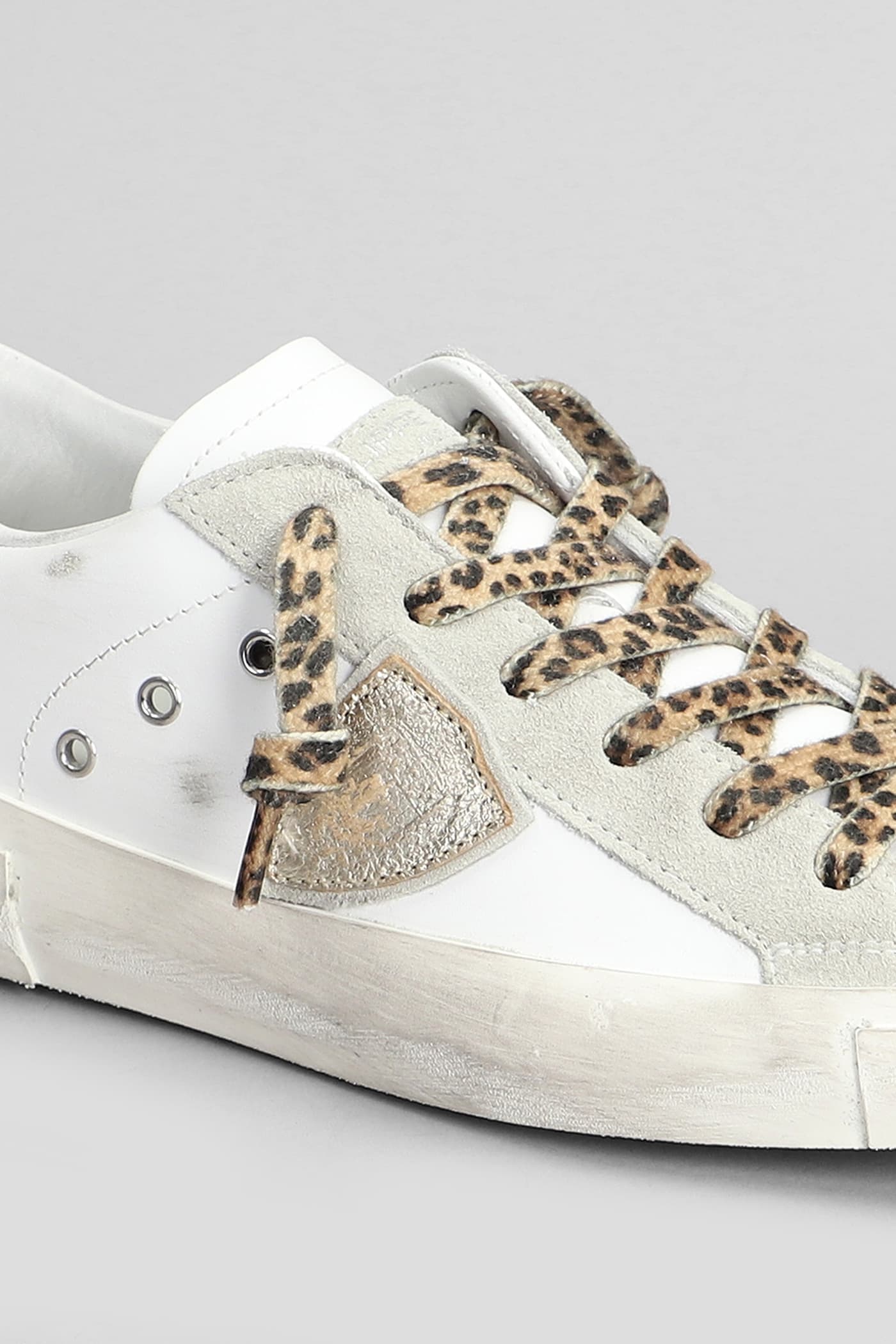 Shop Philippe Model Prsx Low Sneakers In White Leather