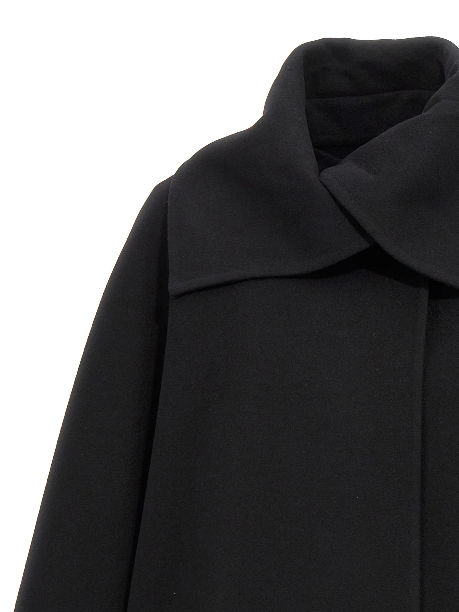 Shop Chloé Coat With Cape In Black