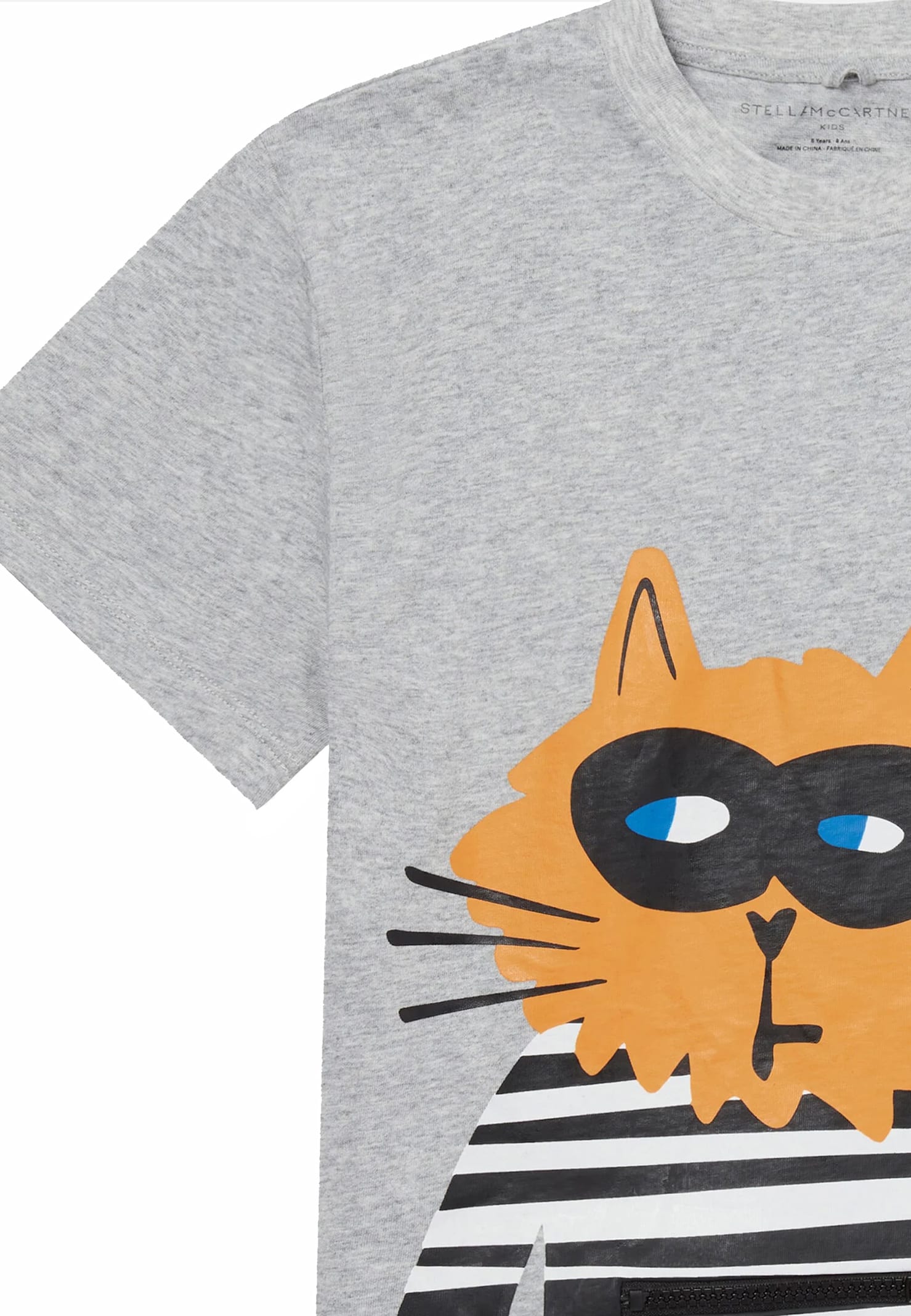 Stella Mccartney Grey T-shirt For Boy With Cat In Grey