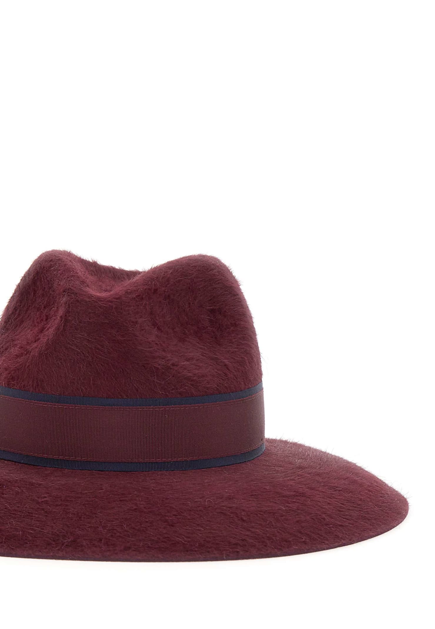 Shop Borsalino Felt Hat In Bordeaux