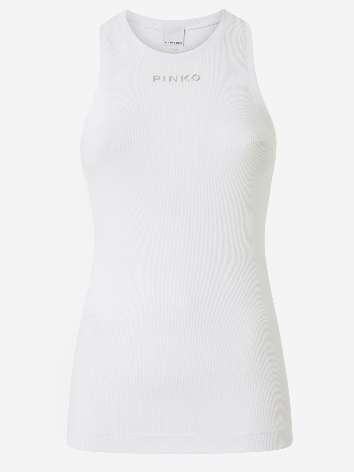 Ribbed Knit Tank Top With Logo