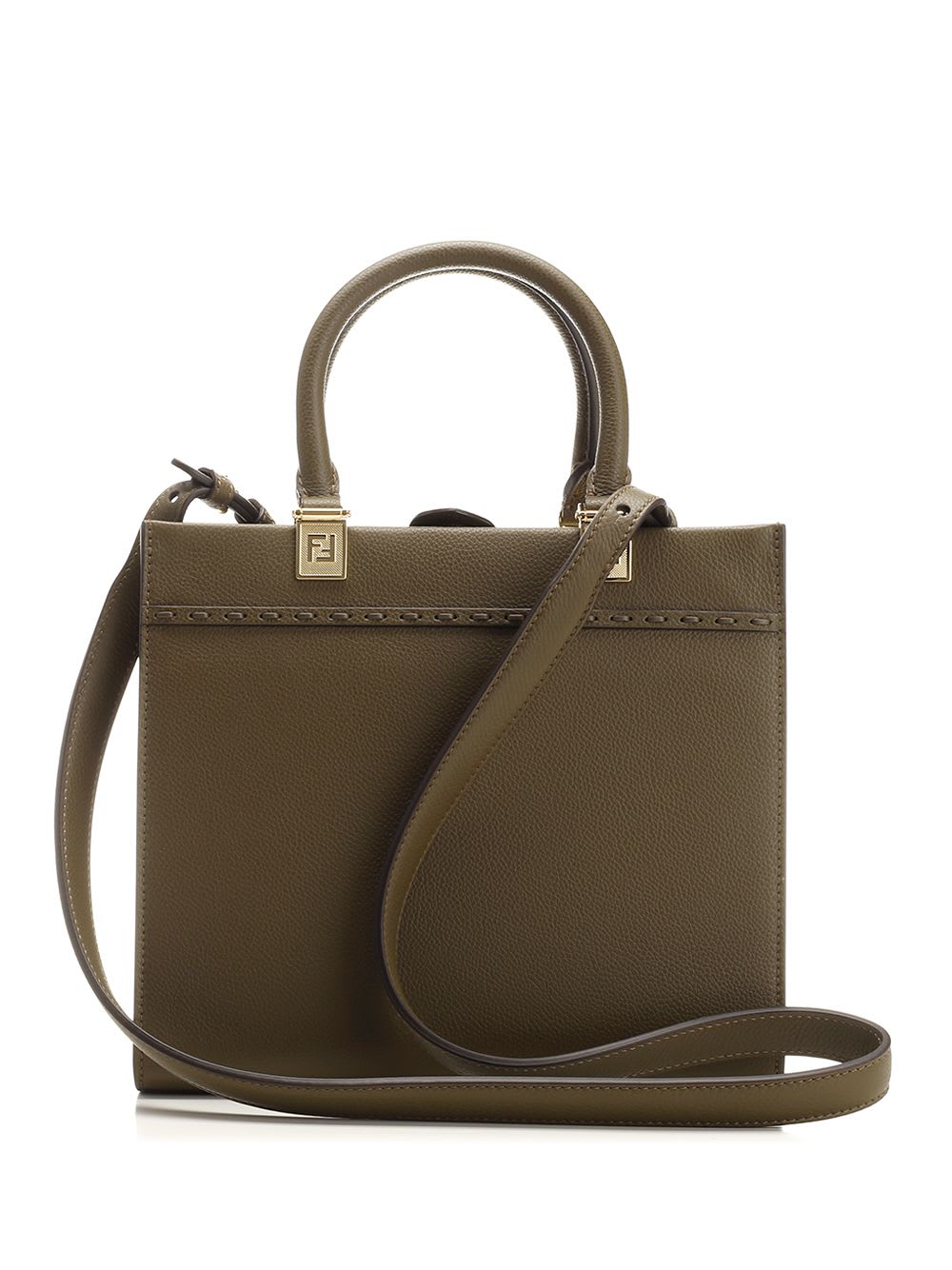 Shop Fendi Sunshine Small Shopper Bag In Green