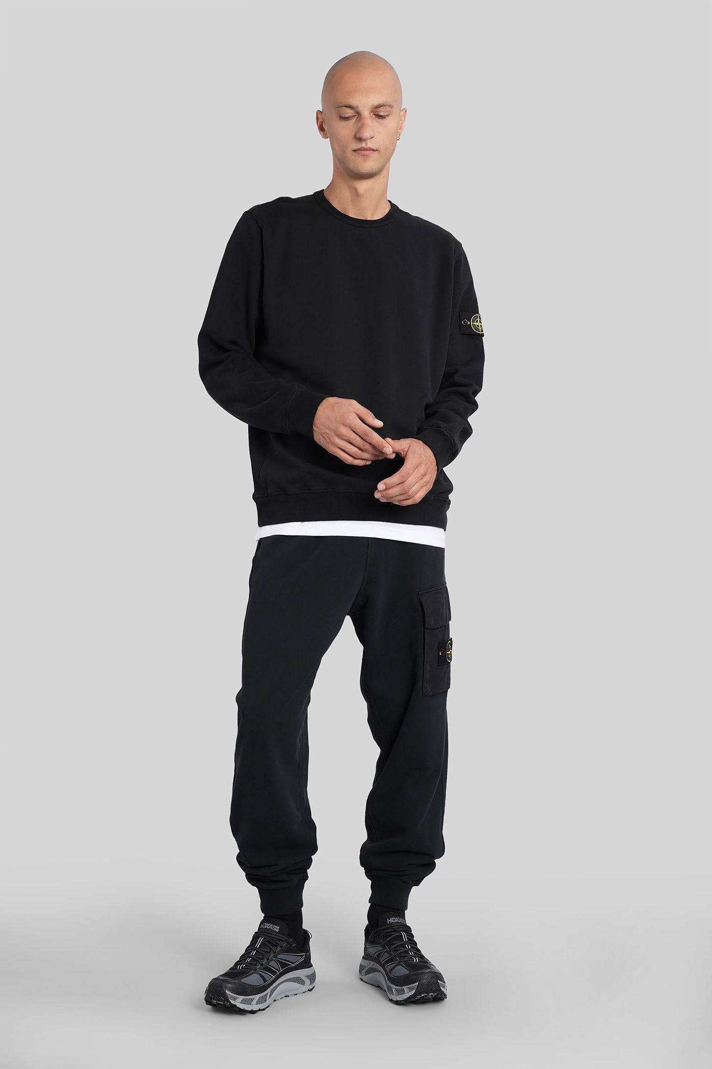 Stone Island Compass-badge Track Pants In Black