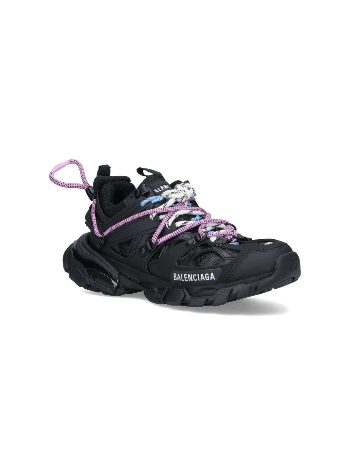 Balenciaga Black Mesh And Rubber Track Trail Laces Sneakers In Black