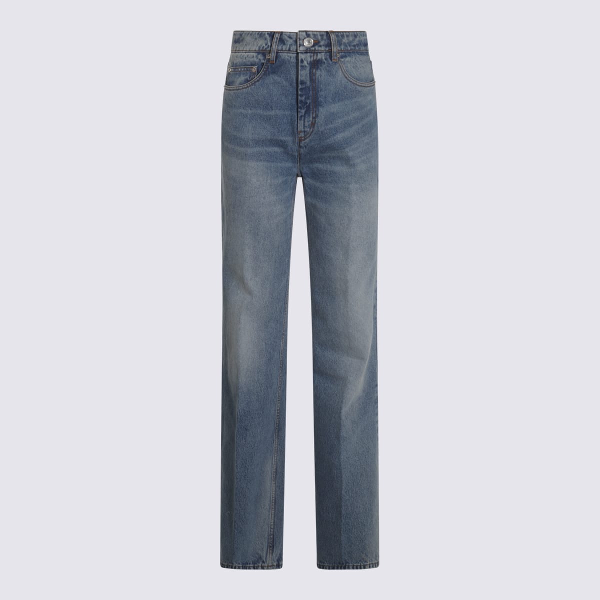 Blue Cotton Denim Jeans