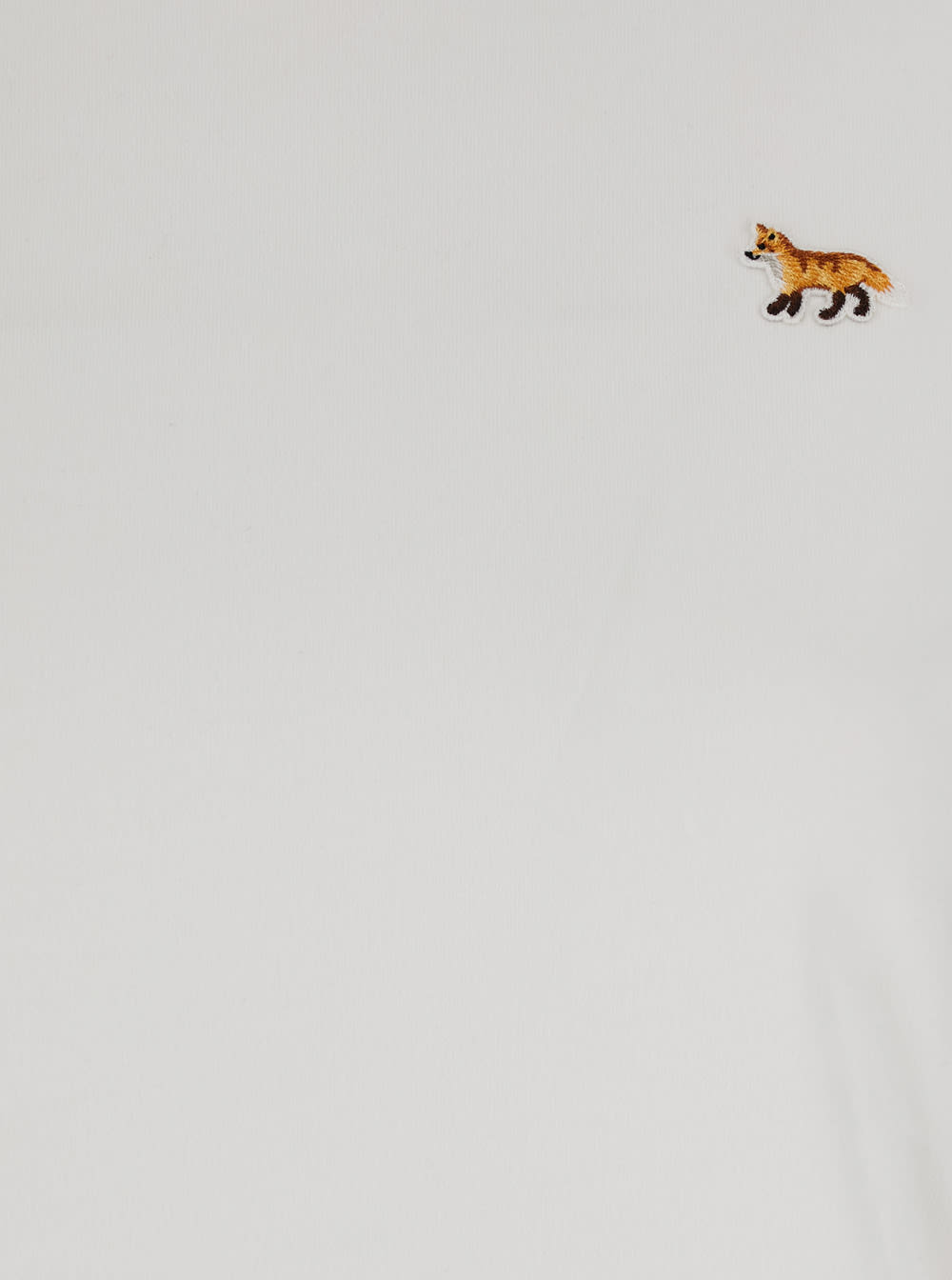 Shop Maison Kitsuné White Crewneck T-shirt With Baby Fox Logo Patch On The Front In Cotton Woman