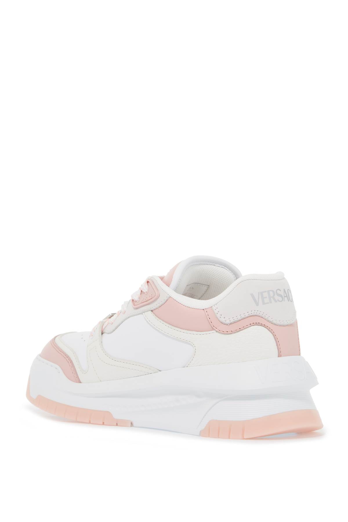 Shop Versace Odyssey Sneakers In Dusty Rose+white-palladiu (white)