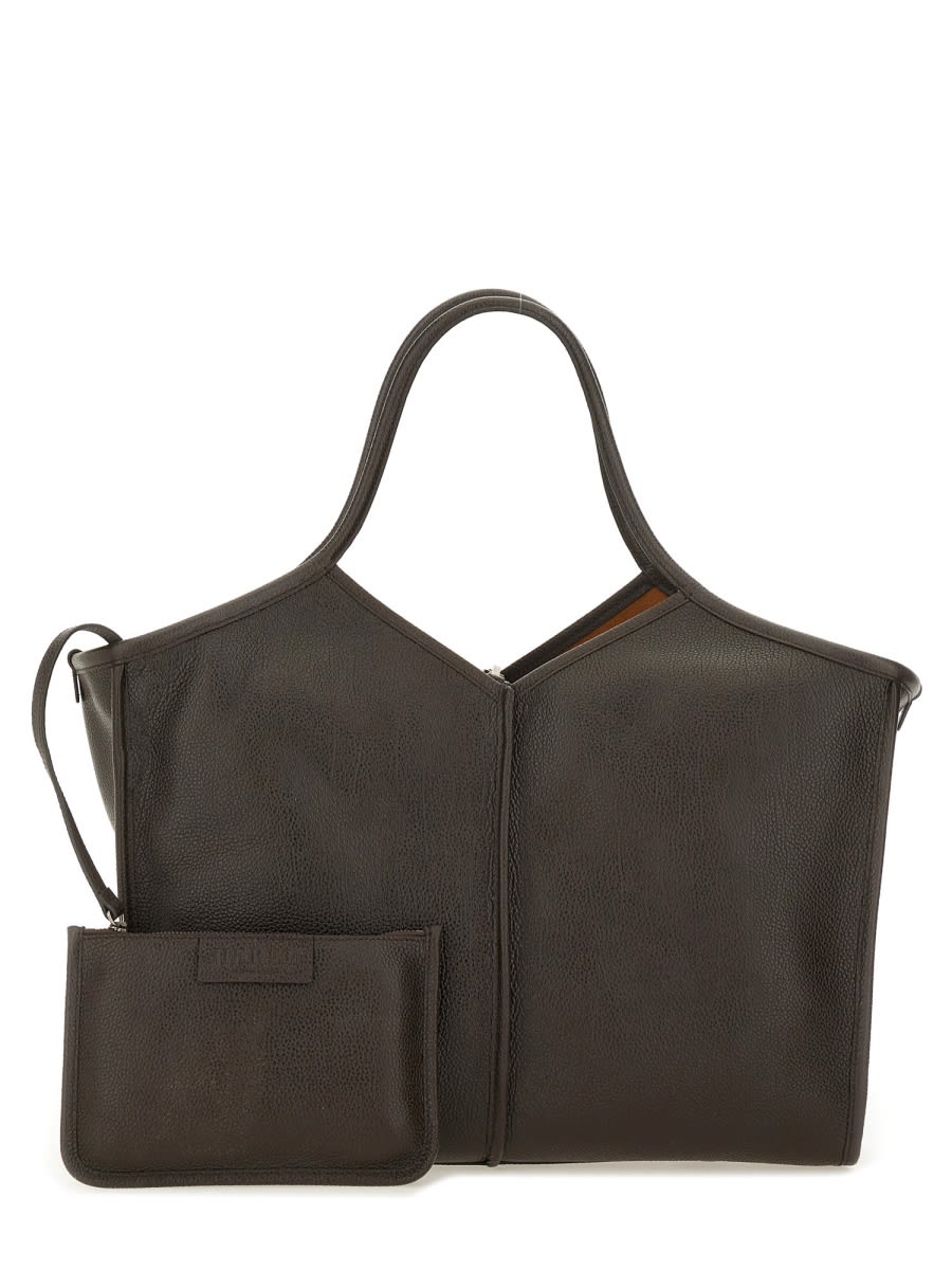 Hereu Calella Squared Medium Top Handle Bag In Brown