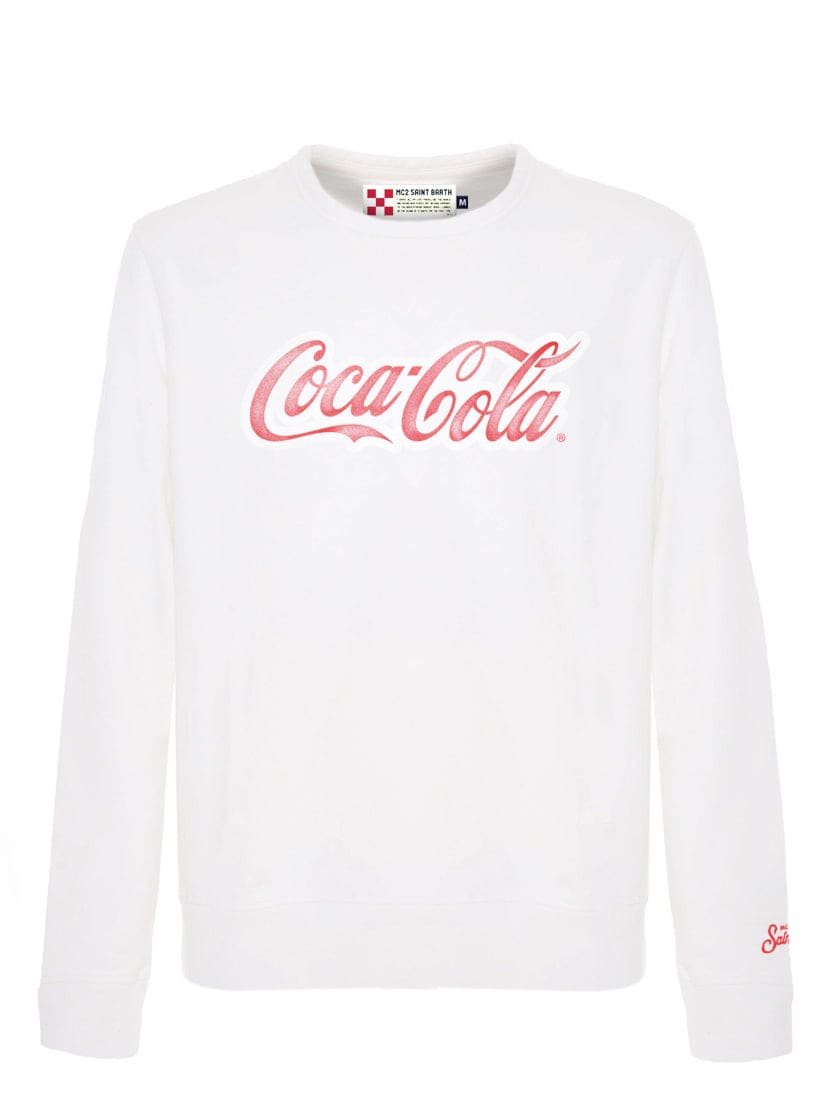 MC2 Saint Barth White Cotton Sweatshirt With ©coca-cola Logo Print ©coca Cola Special Edition
