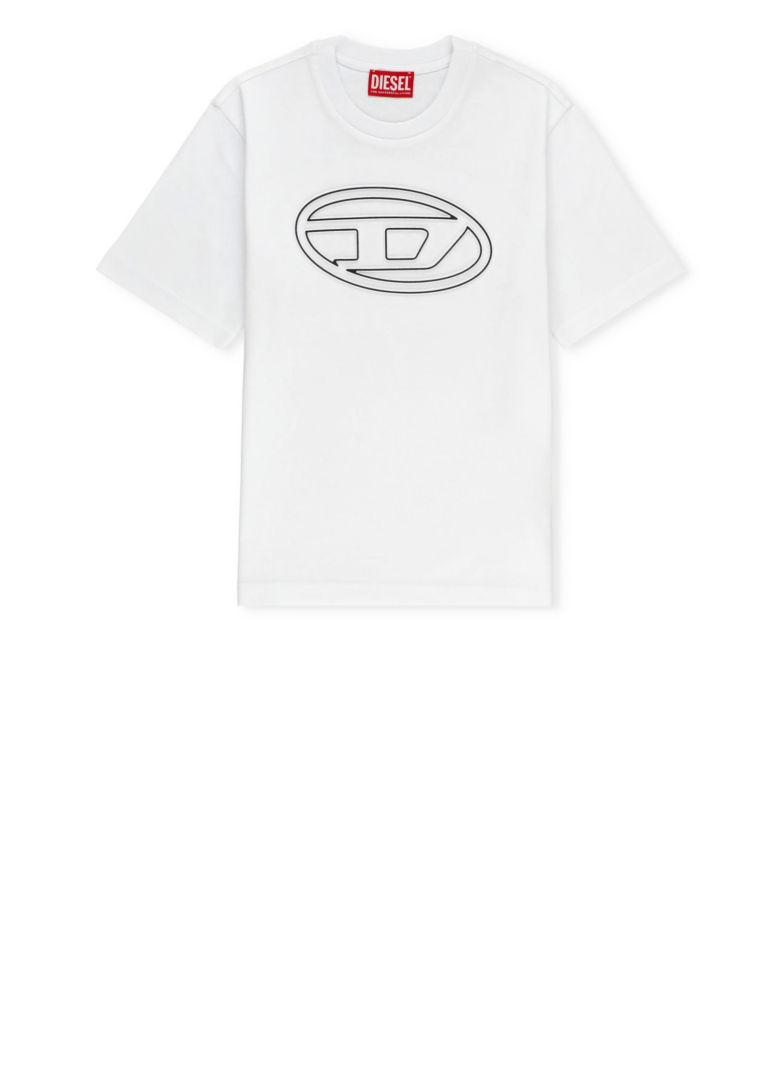 Diesel Kids' Just Bigoval T-shirt In White