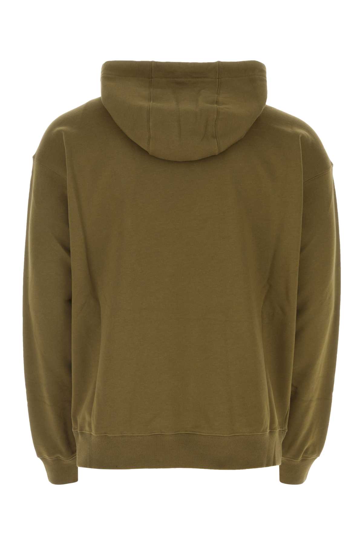 Shop Versace Army Green Cotton Sweatshirt In Darkolive