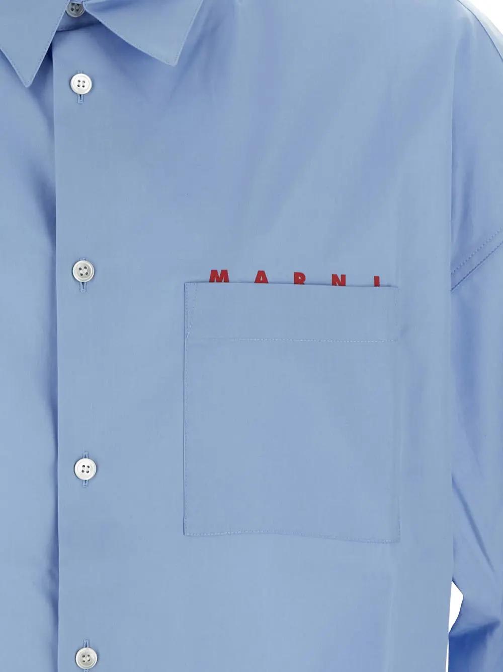 Shop Marni Loose Shirt In Clear Blue