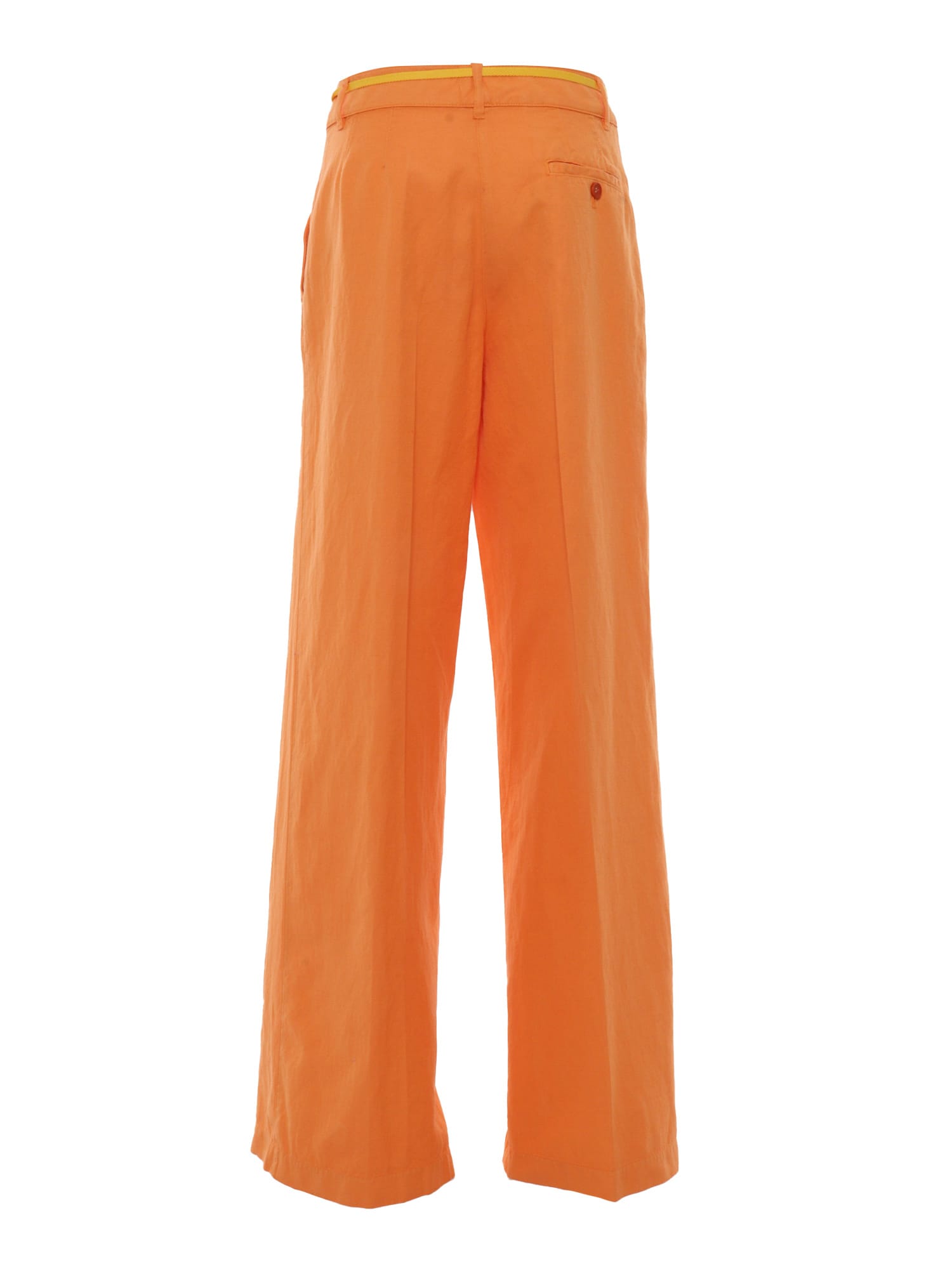 Aspesi Wide-leg Pants With Drawstring Waist In Orange