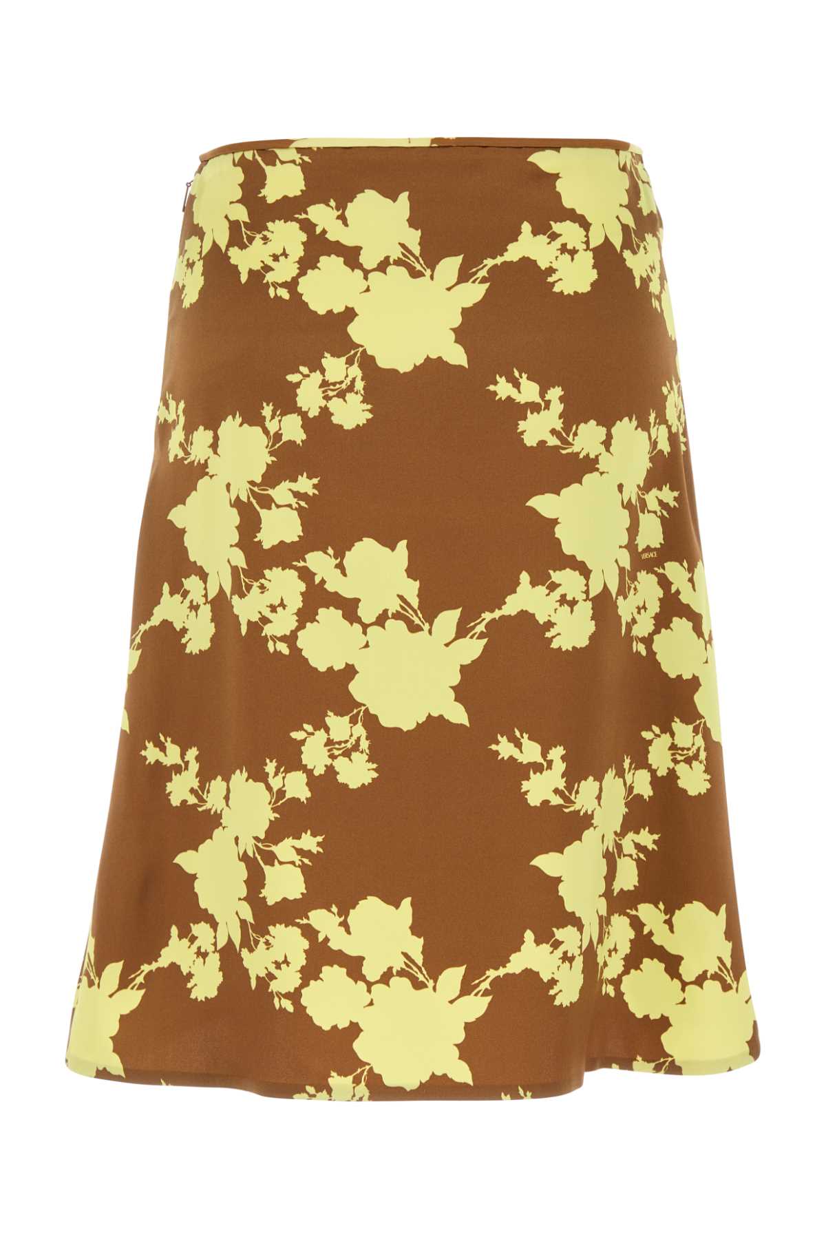 Shop Versace Printed Satin Skirt