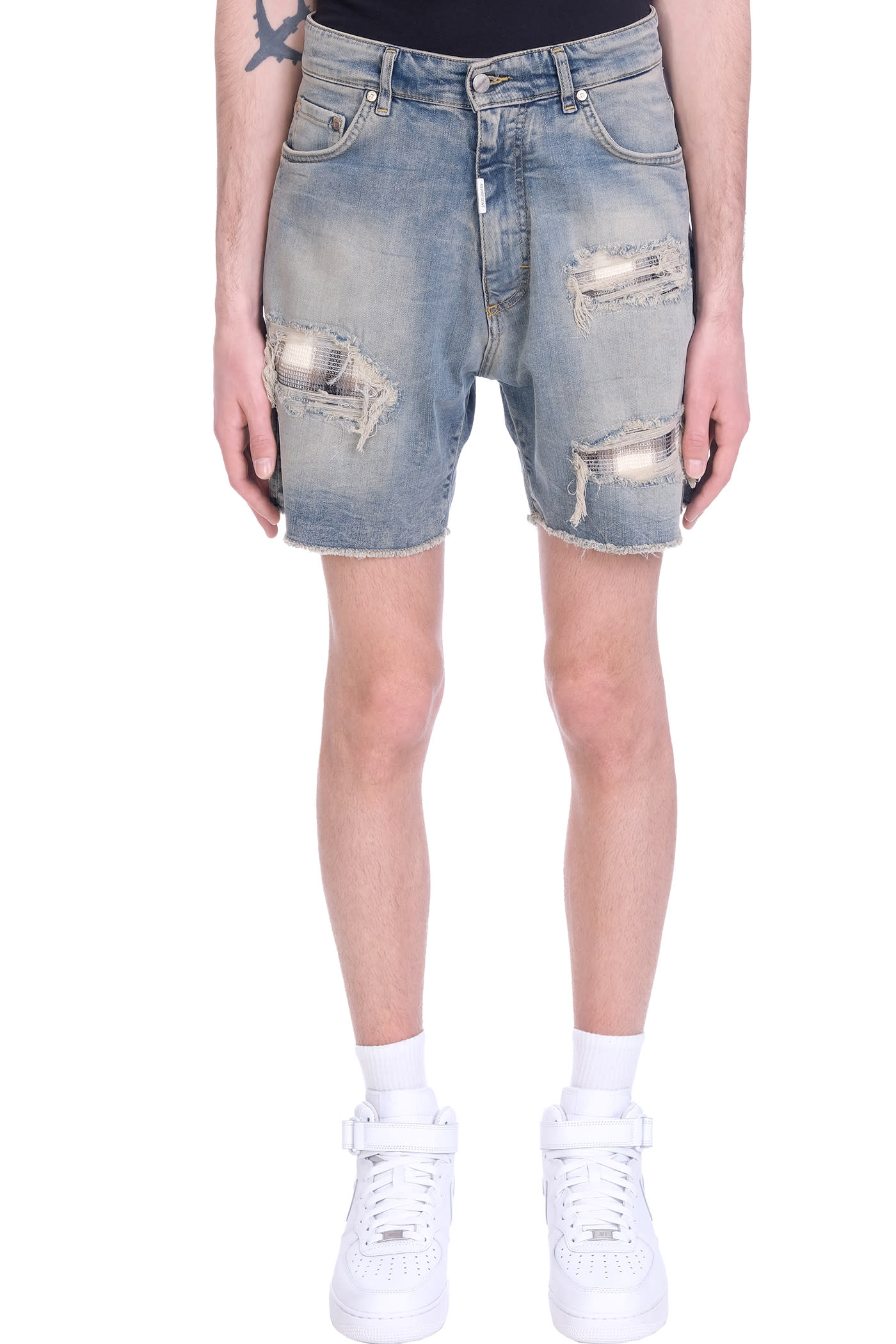 REPRESENT Shorts In Blue Cotton