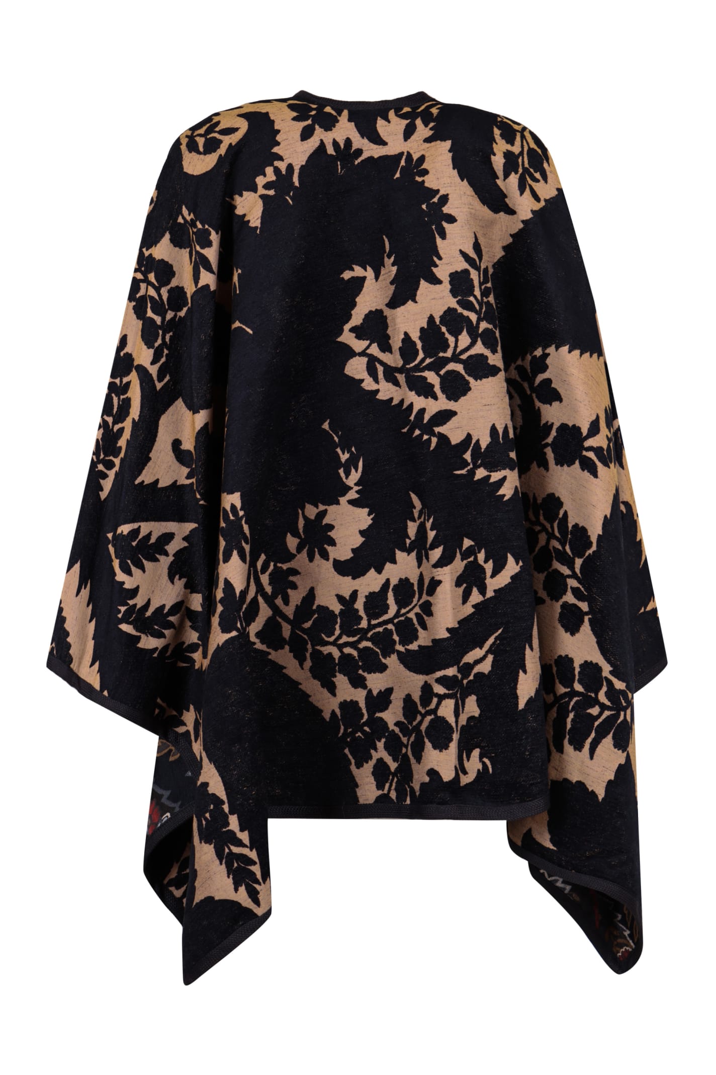 Shop Etro Jacquard Cape In Blue