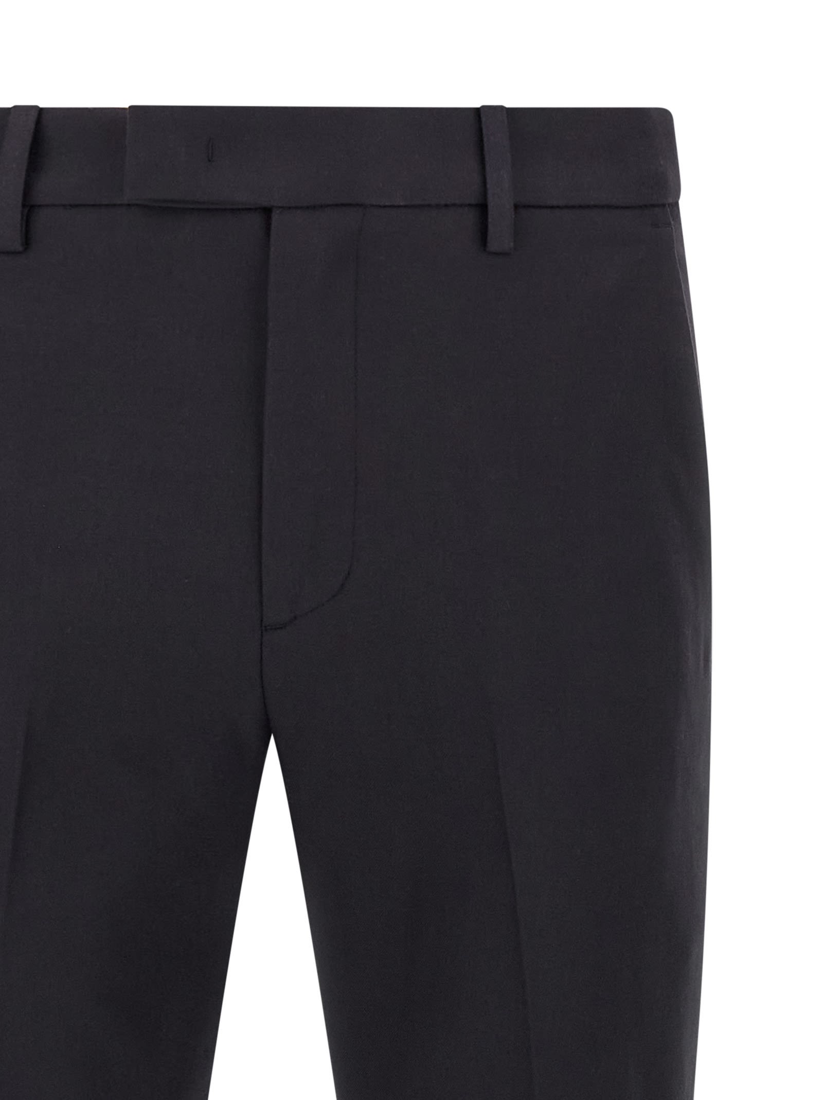 Department Five Pressed-pleat Turn-up Trousers In Black