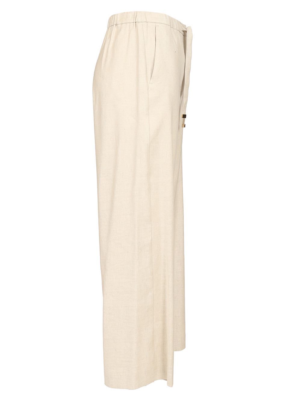 'S MAX MARA LINEN DRAWSTRING TROUSERS