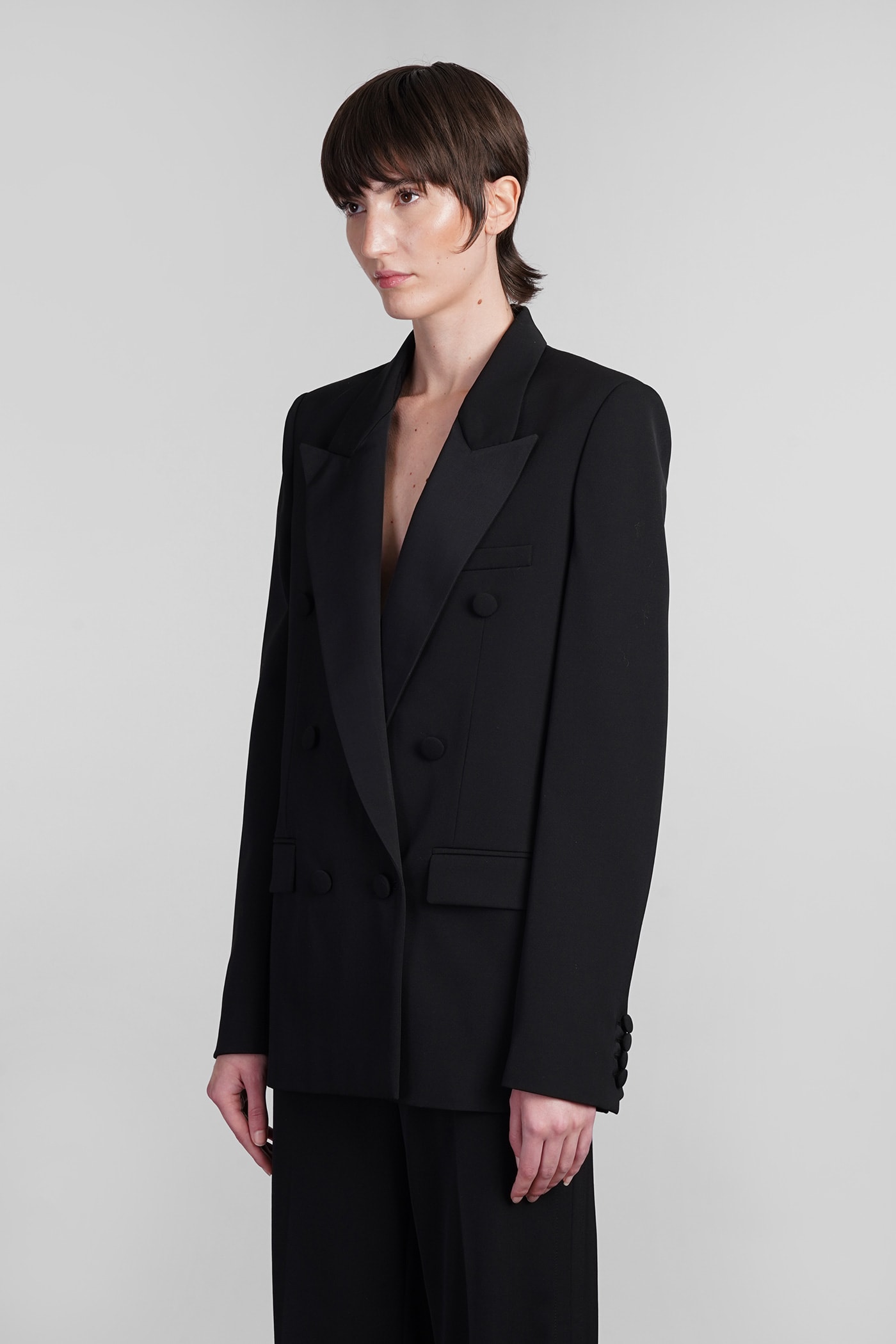 Stella Mccartney Tuxedo Double-breasted Blazer In Black